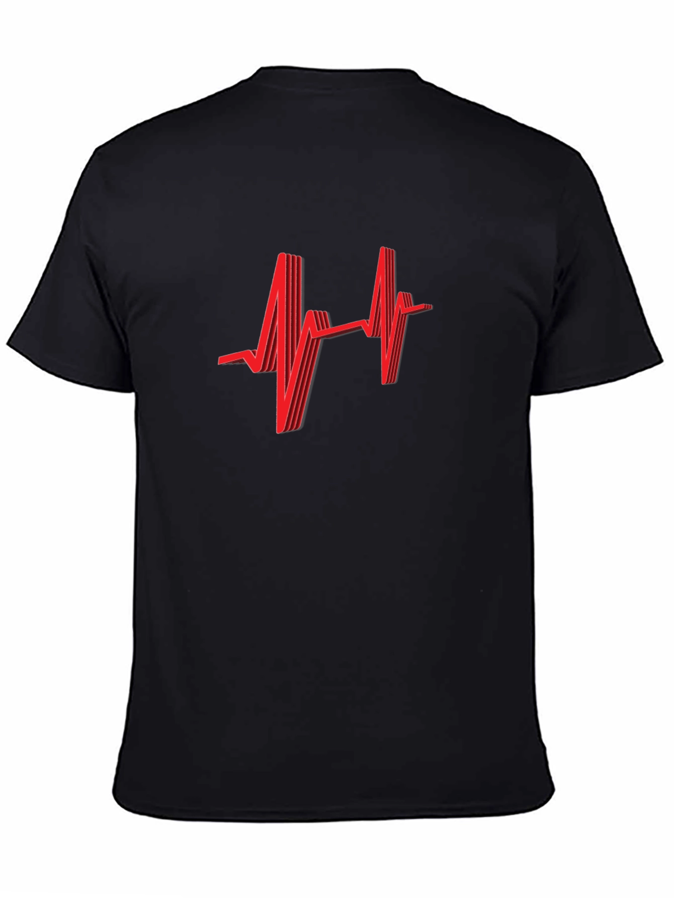 Heartbeat Graphic Tee - Stylish Black T-Shirt