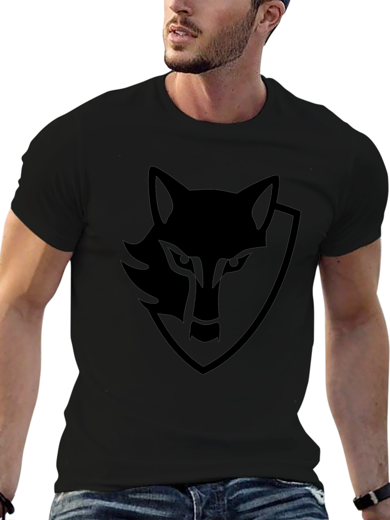 Black Wolf Graphic Tee - Mens Stylish Casual Shirt