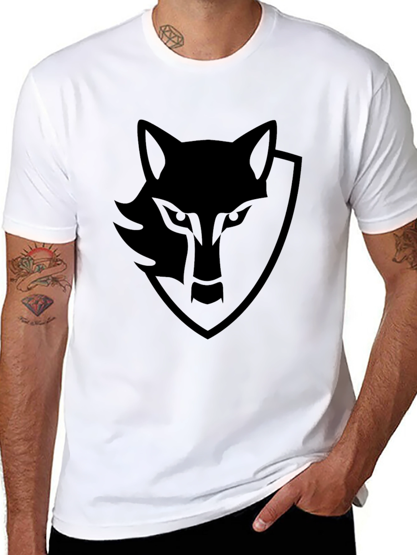 Black Wolf Graphic Tee - Mens Stylish Casual Shirt