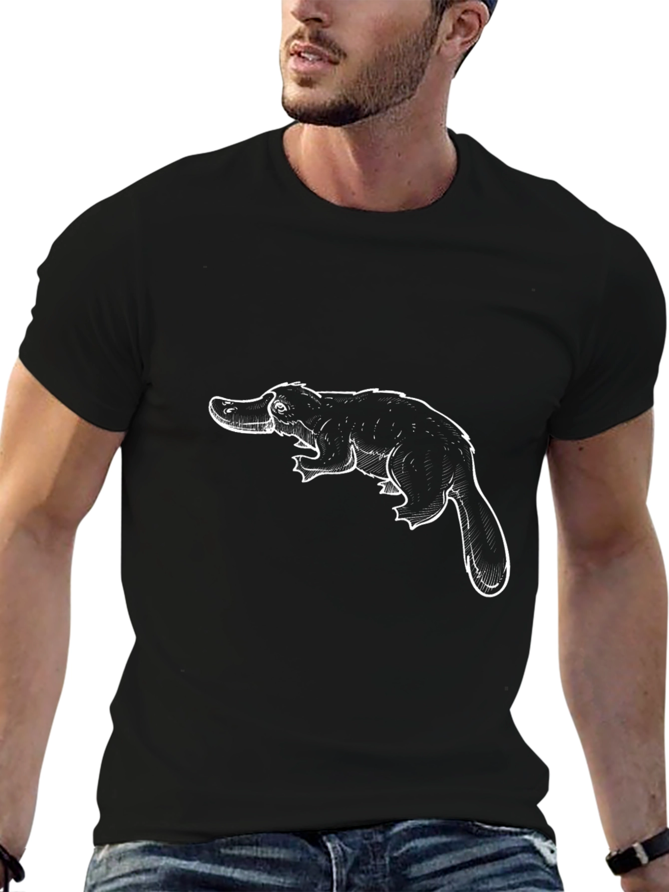 Platypus Graphic Tee - Black Cotton T-Shirt