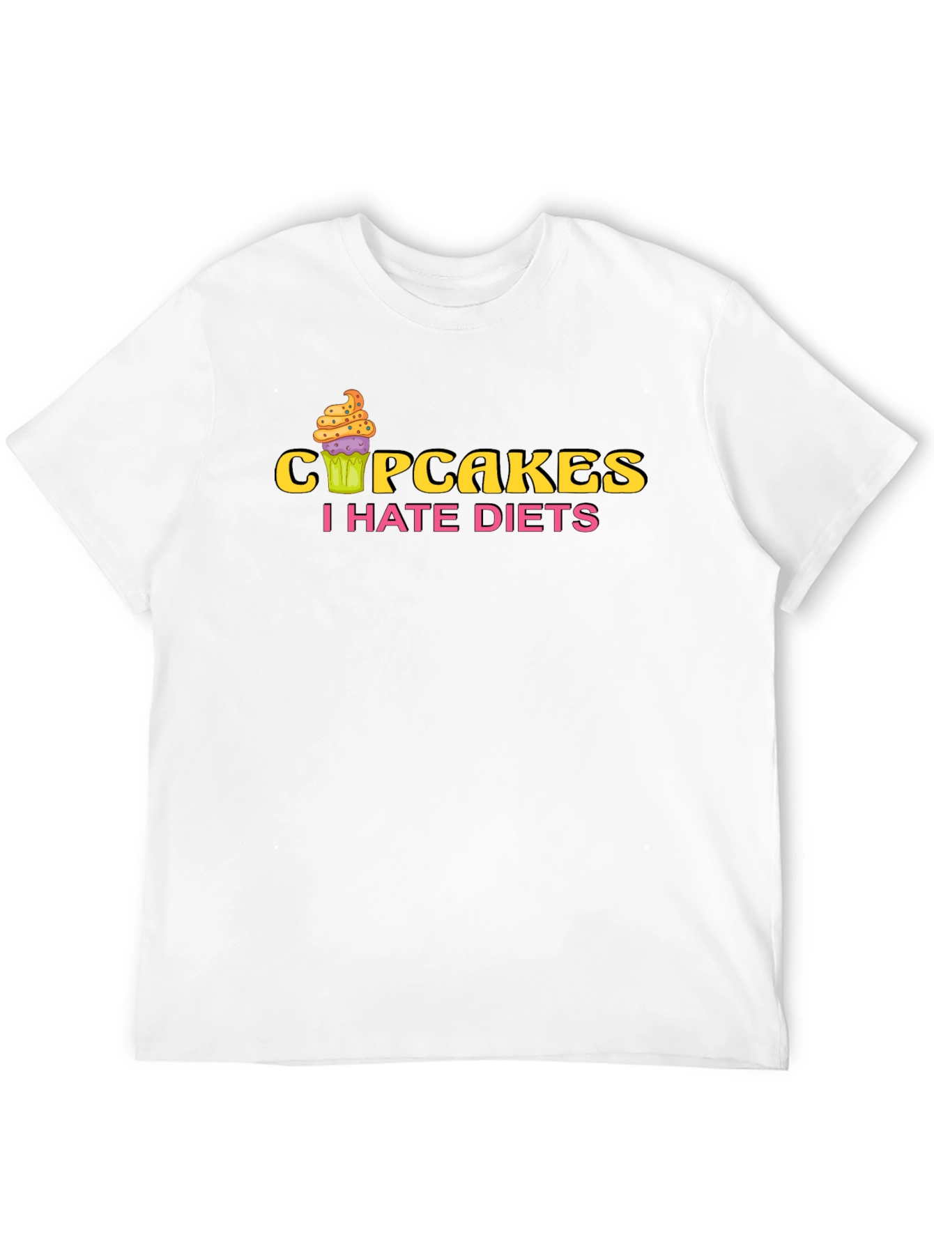 Cupcakes I Hate Diets Black T-Shirt