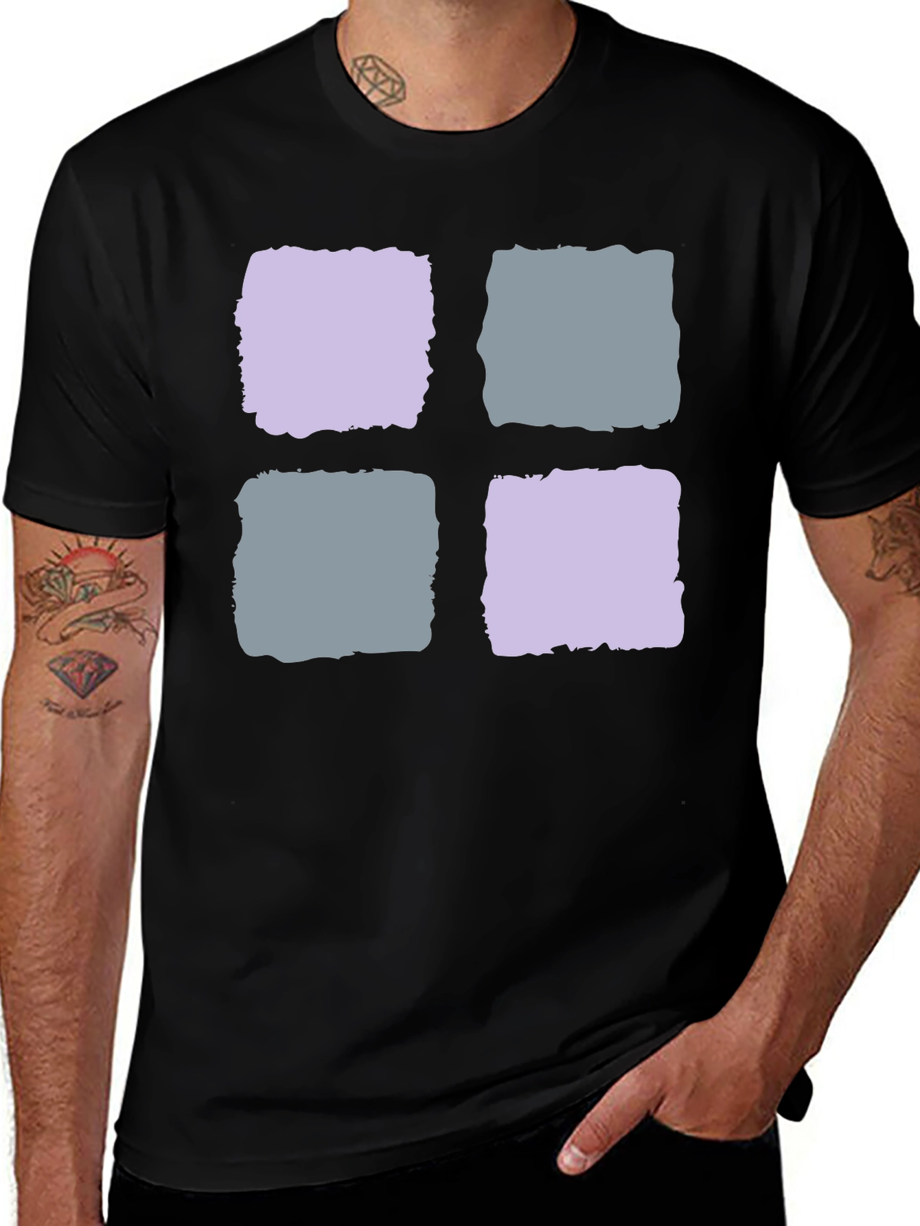 Abstract Squares Black T-Shirt