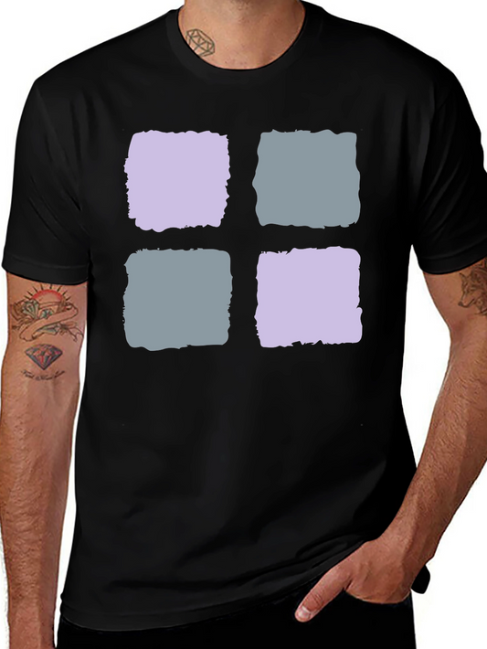 Abstract Squares Black T-Shirt