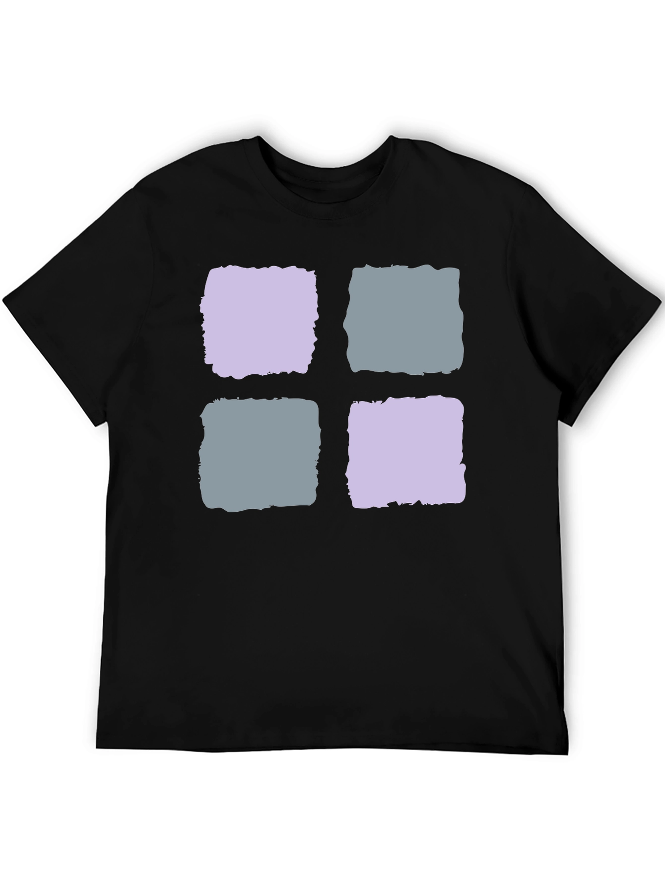 Abstract Squares Black T-Shirt