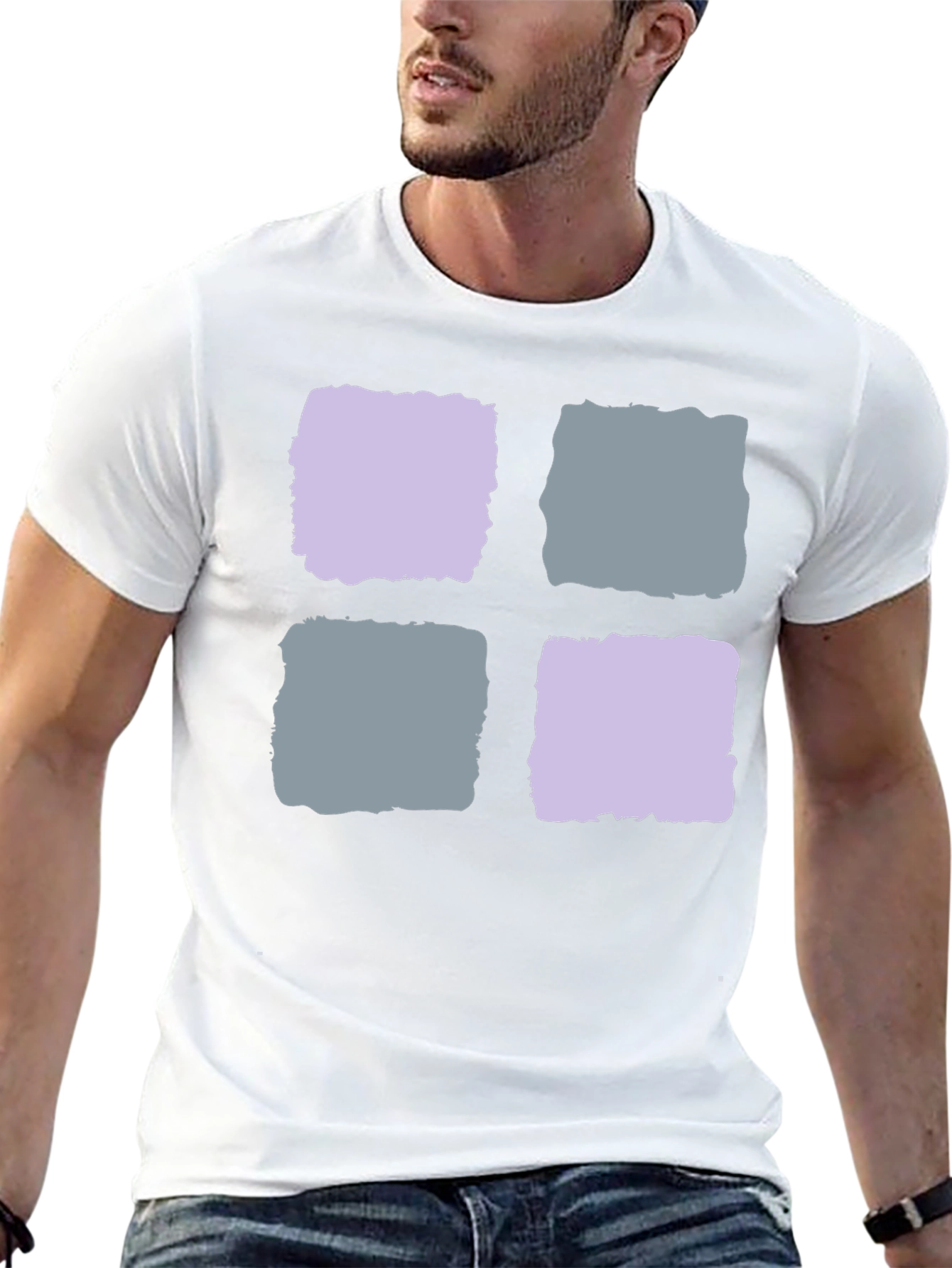 Abstract Squares Black T-Shirt