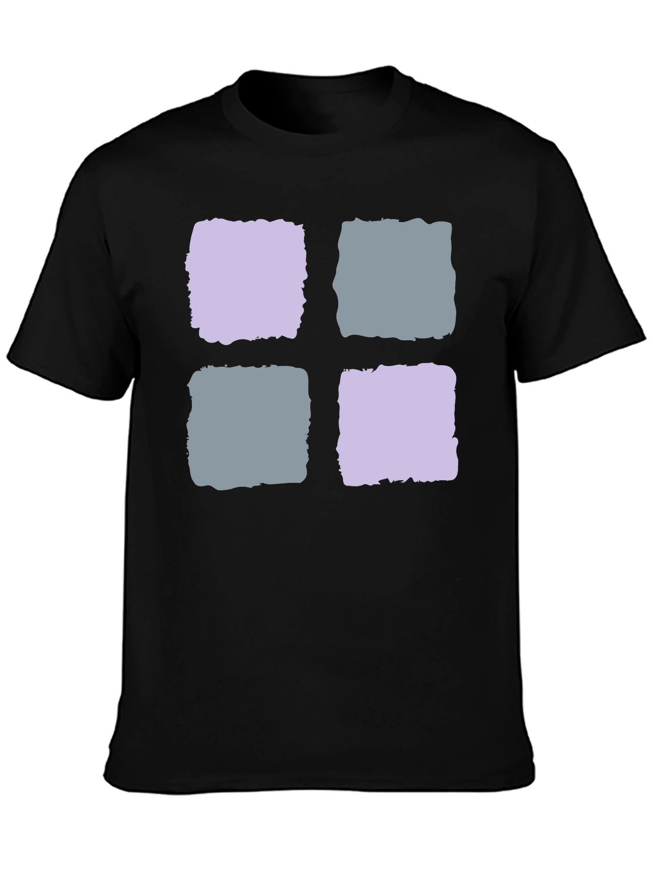 Abstract Squares Black T-Shirt