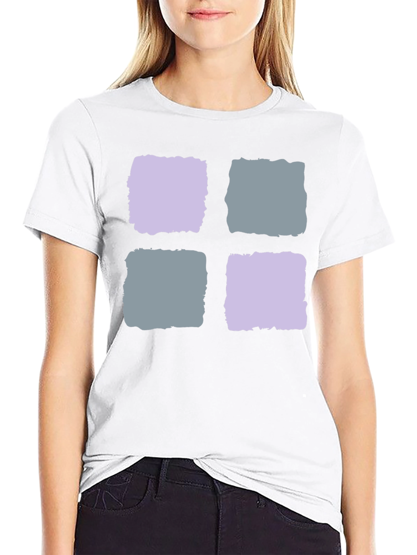 Abstract Squares Black T-Shirt