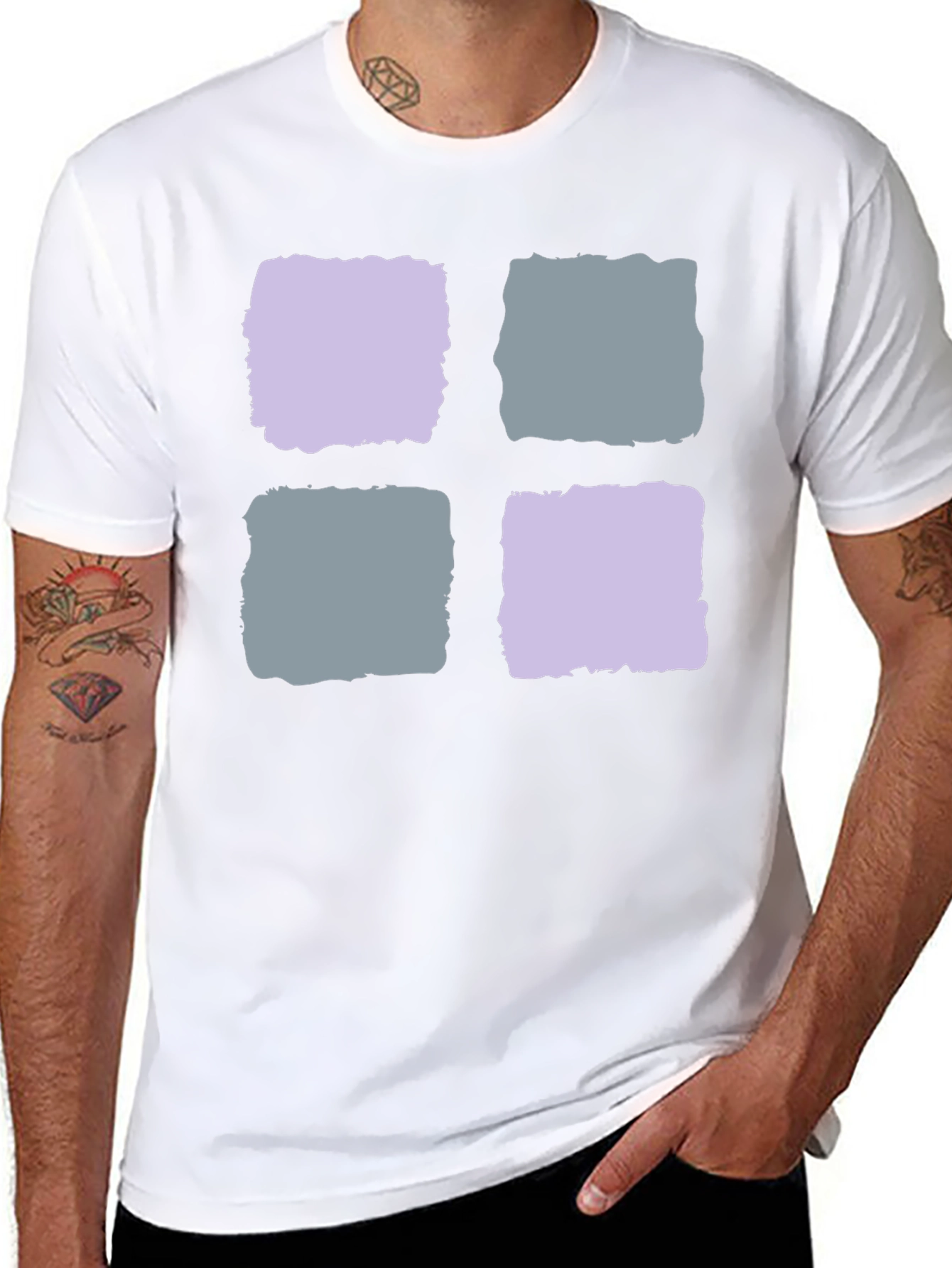 Abstract Squares Black T-Shirt