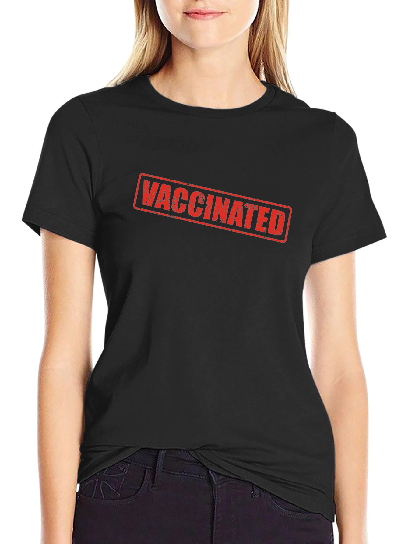 Vaccinated Graphic Tee - Black
