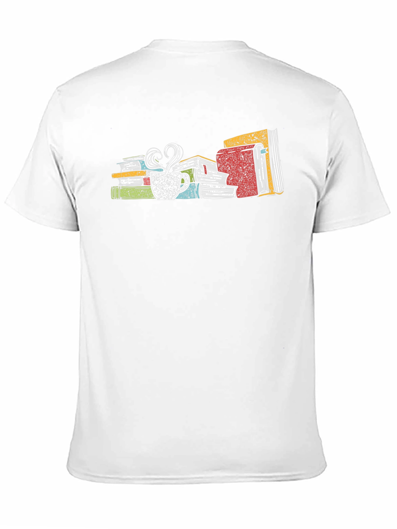 Book Lover T-Shirt: Stack of Books with Coffee