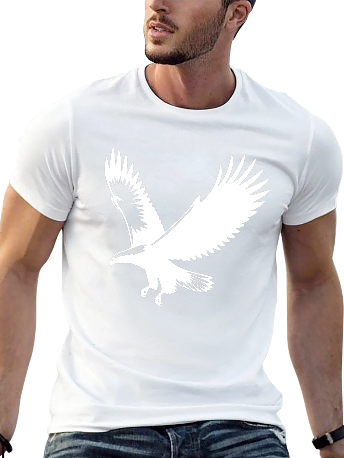 Eagle Graphic T-Shirt - Bold Black Cotton Tee
