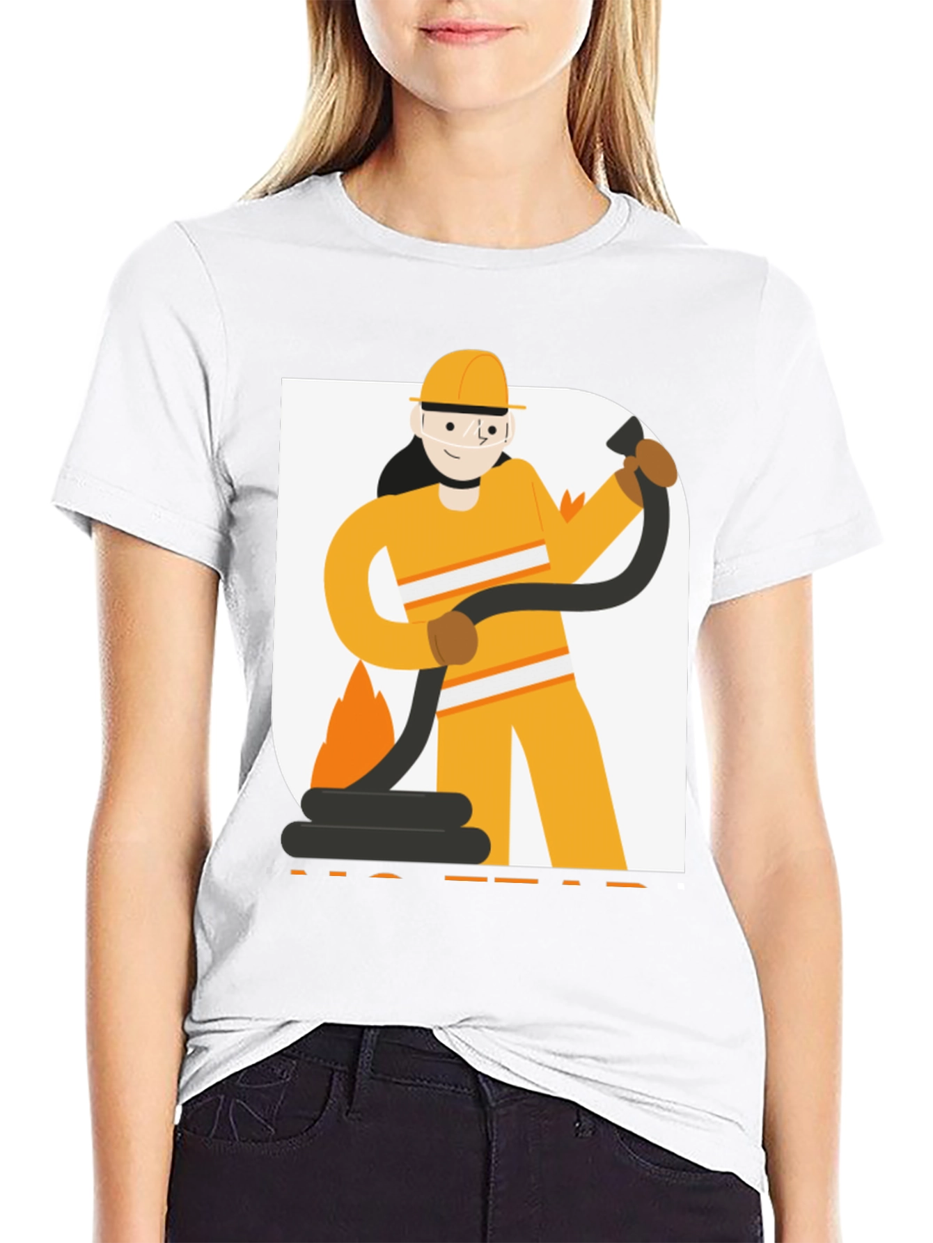 Firefighter Graphic Tee - Black Cotton T-Shirt