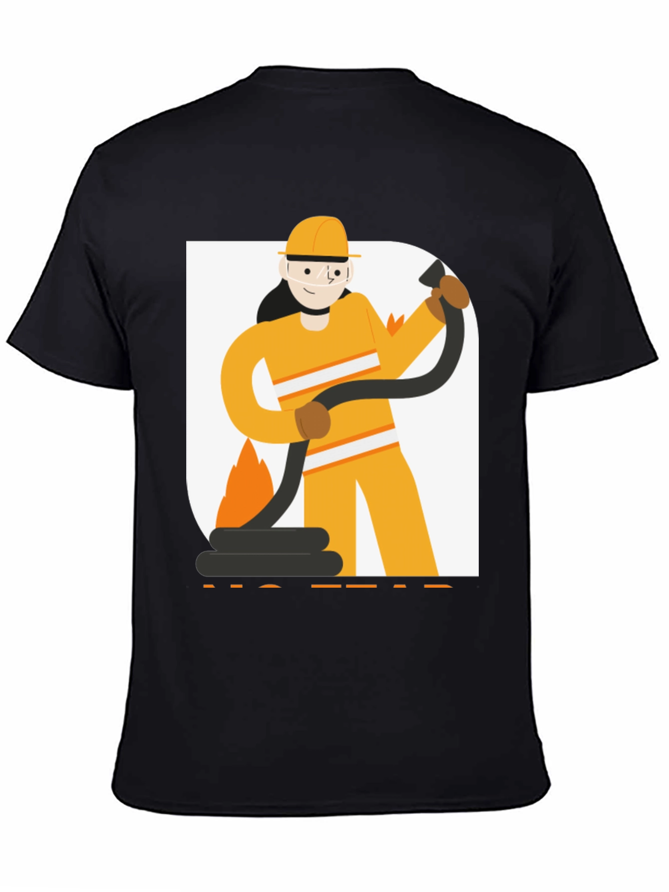 Firefighter Graphic Tee - Black Cotton T-Shirt