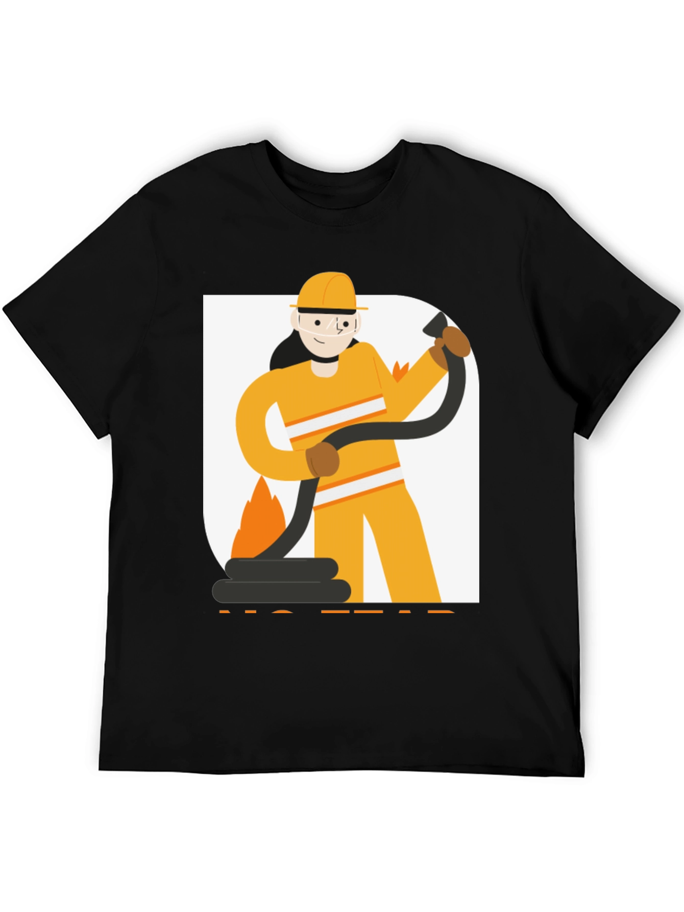 Firefighter Graphic Tee - Black Cotton T-Shirt
