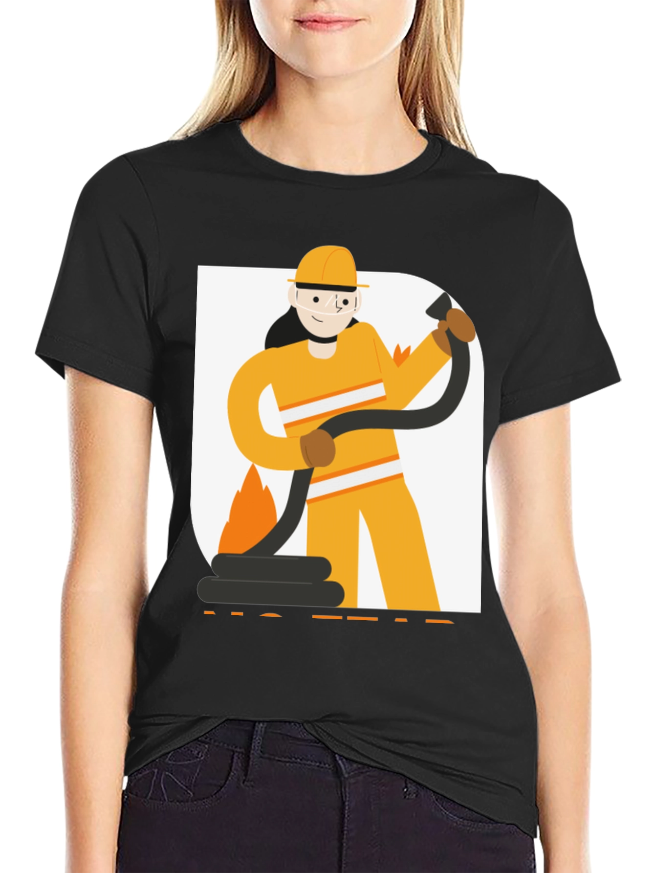 Firefighter Graphic Tee - Black Cotton T-Shirt