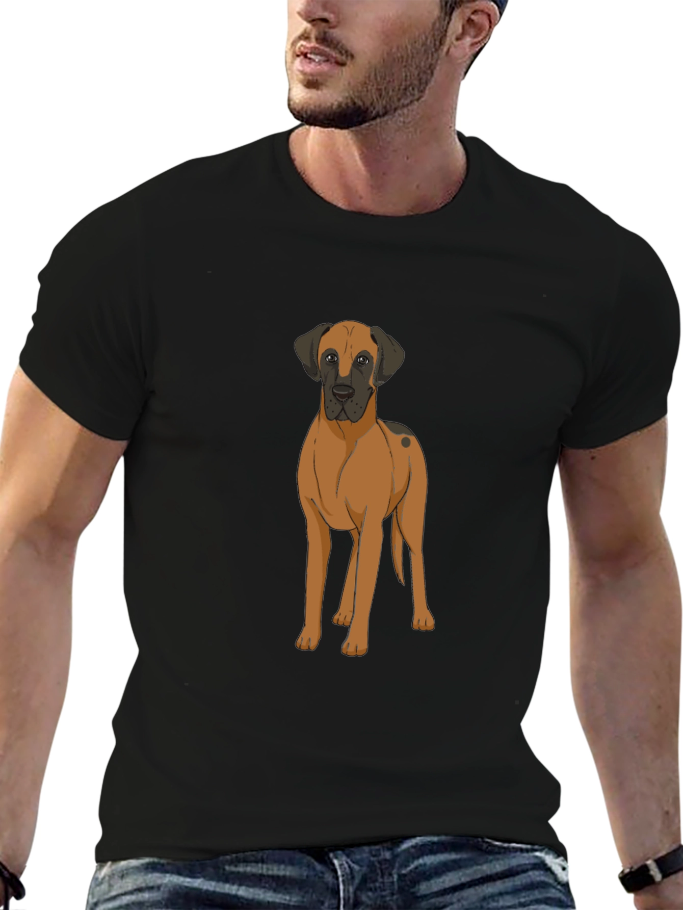 Great Dane Dog Graphic T-Shirt - Black
