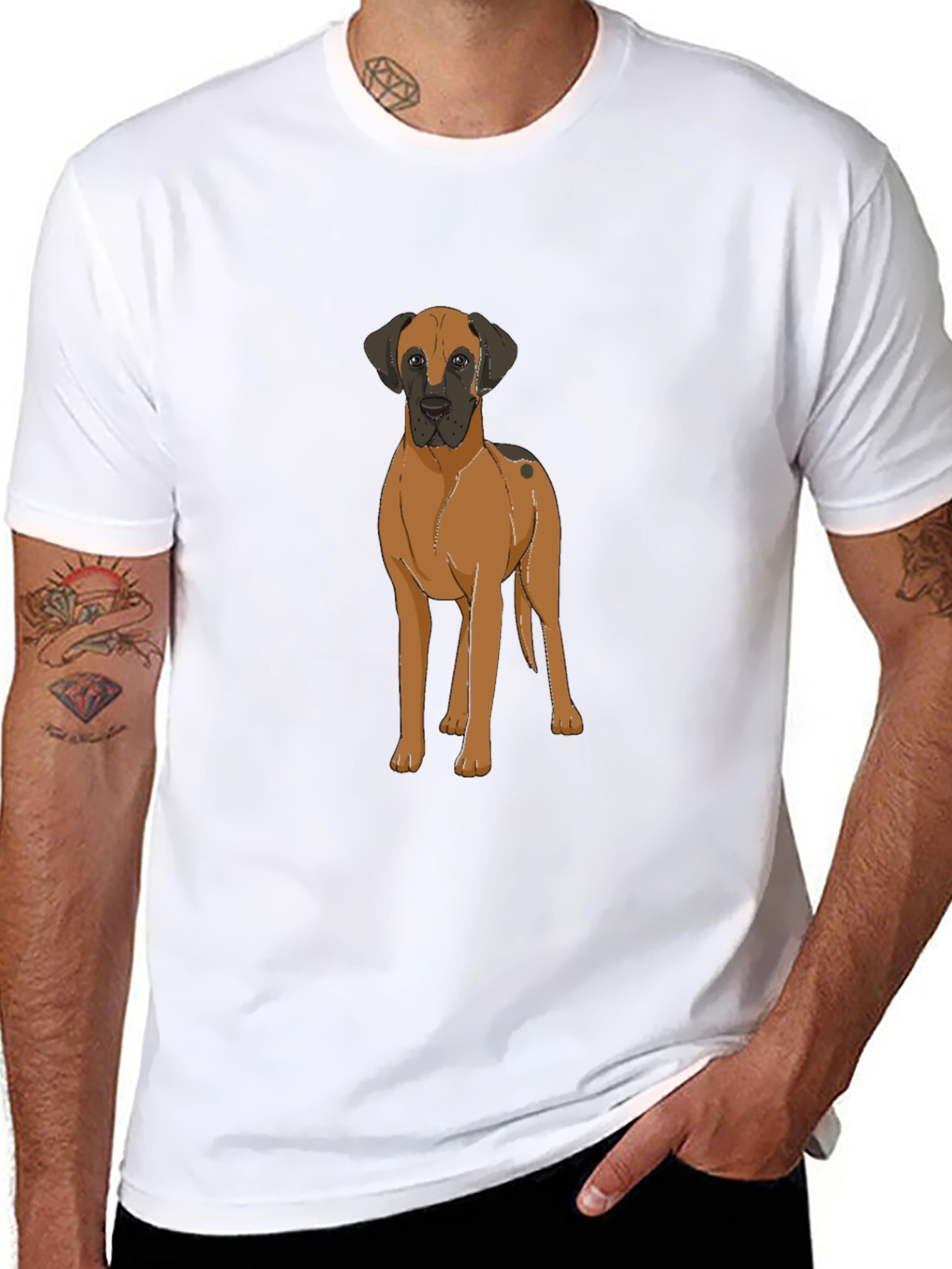 Great Dane Dog Graphic T-Shirt - Black