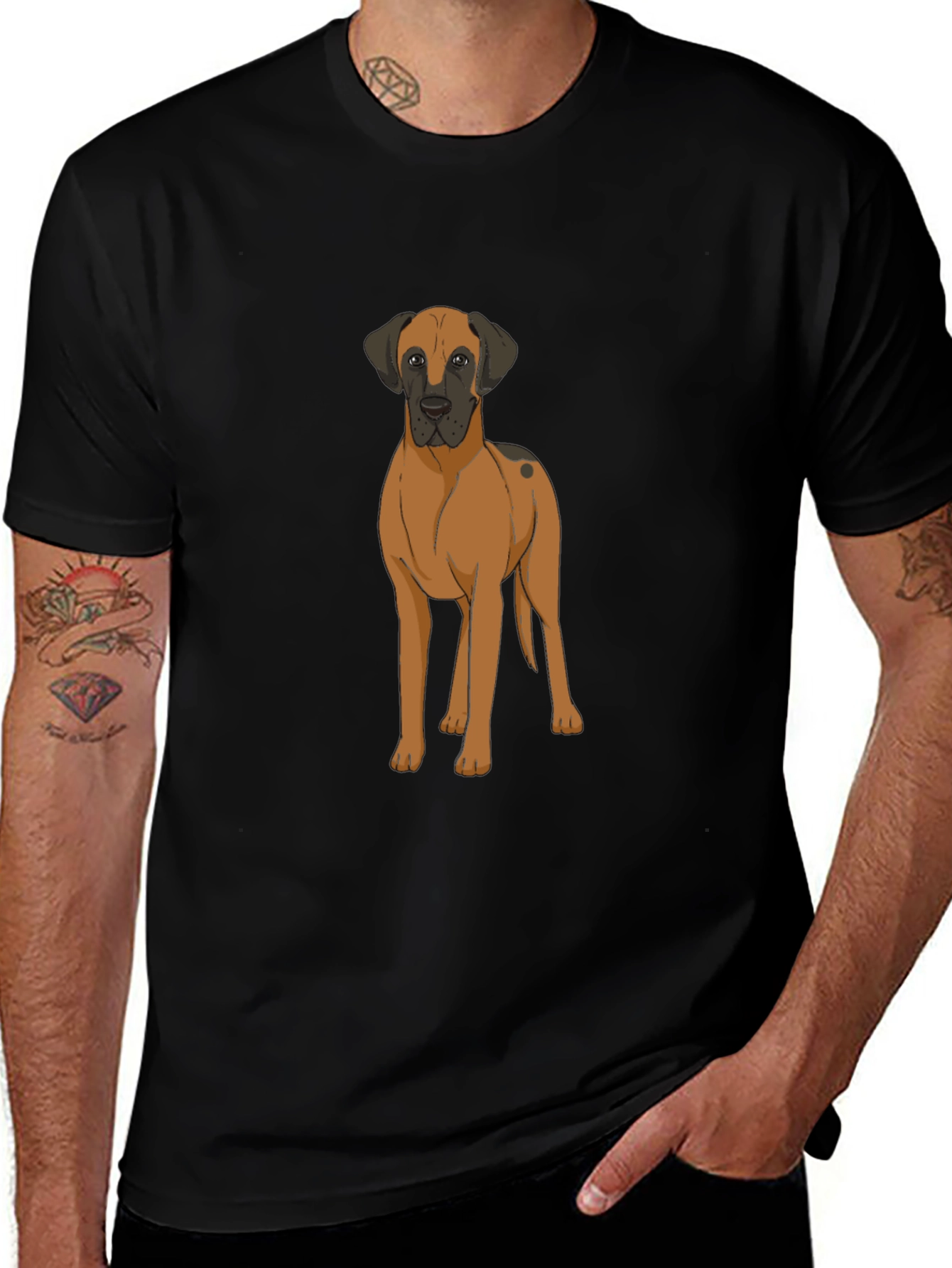 Great Dane Dog Graphic T-Shirt - Black