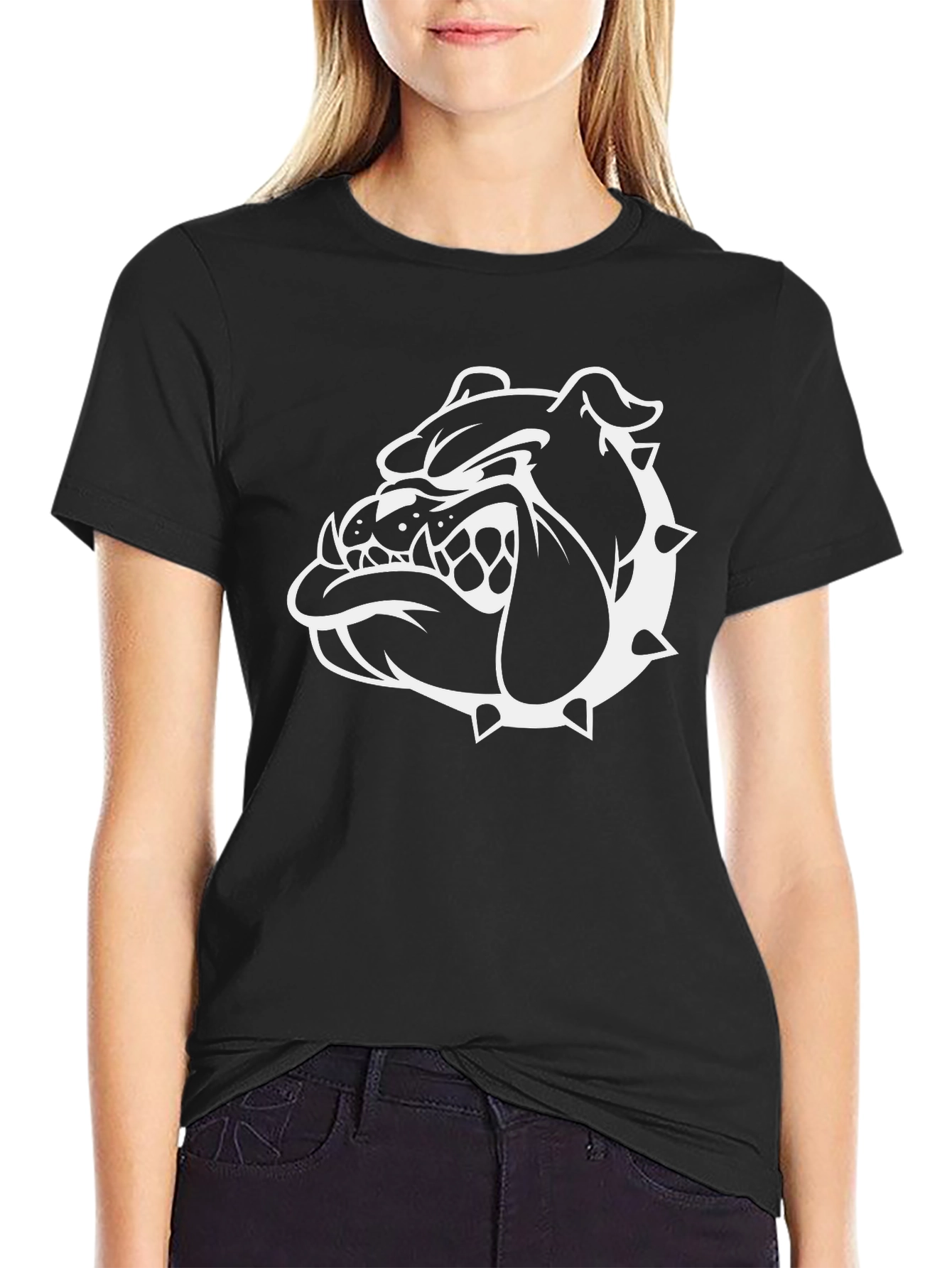 Black Bulldog Graphic T-Shirt