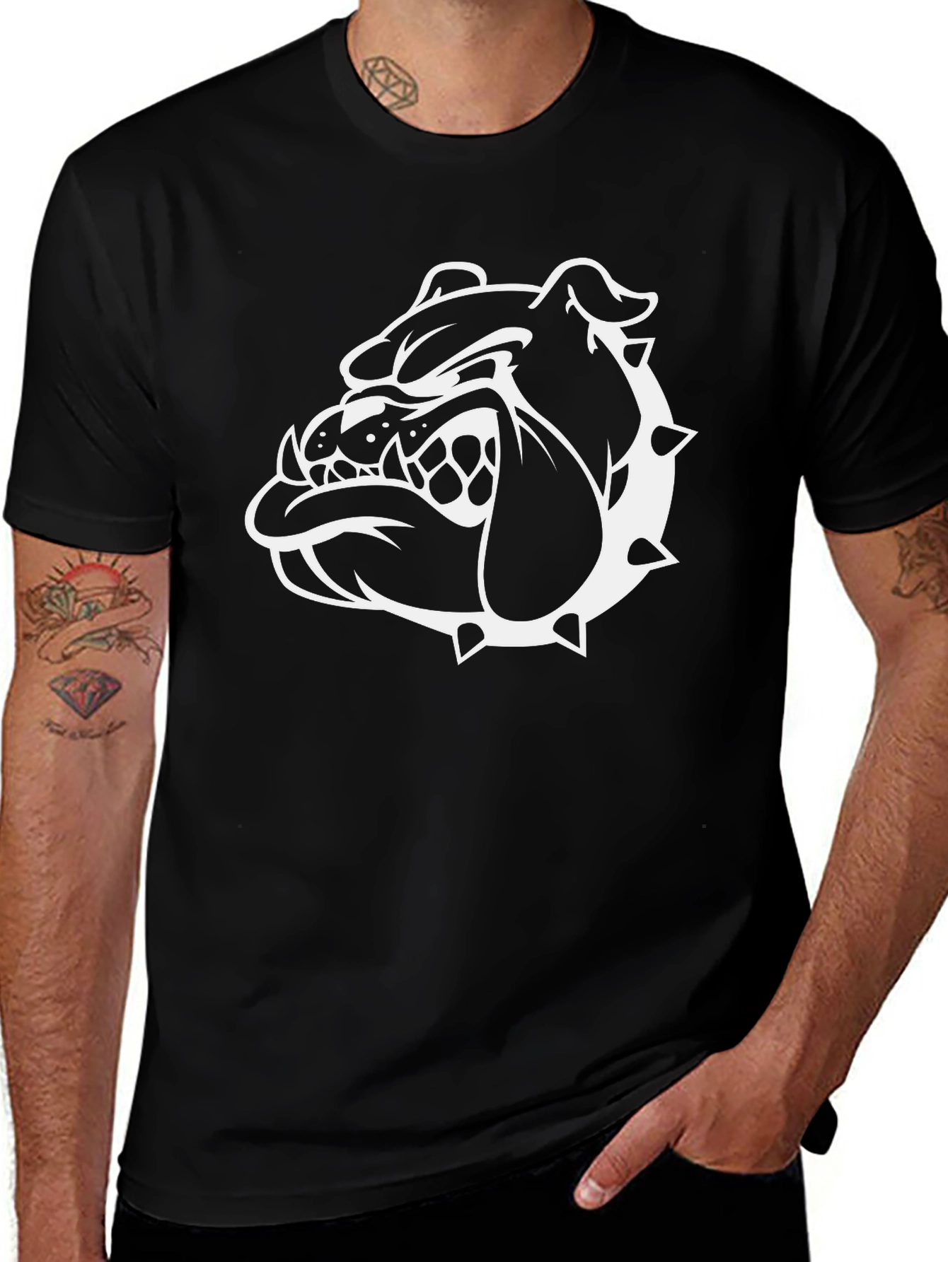 Black Bulldog Graphic T-Shirt