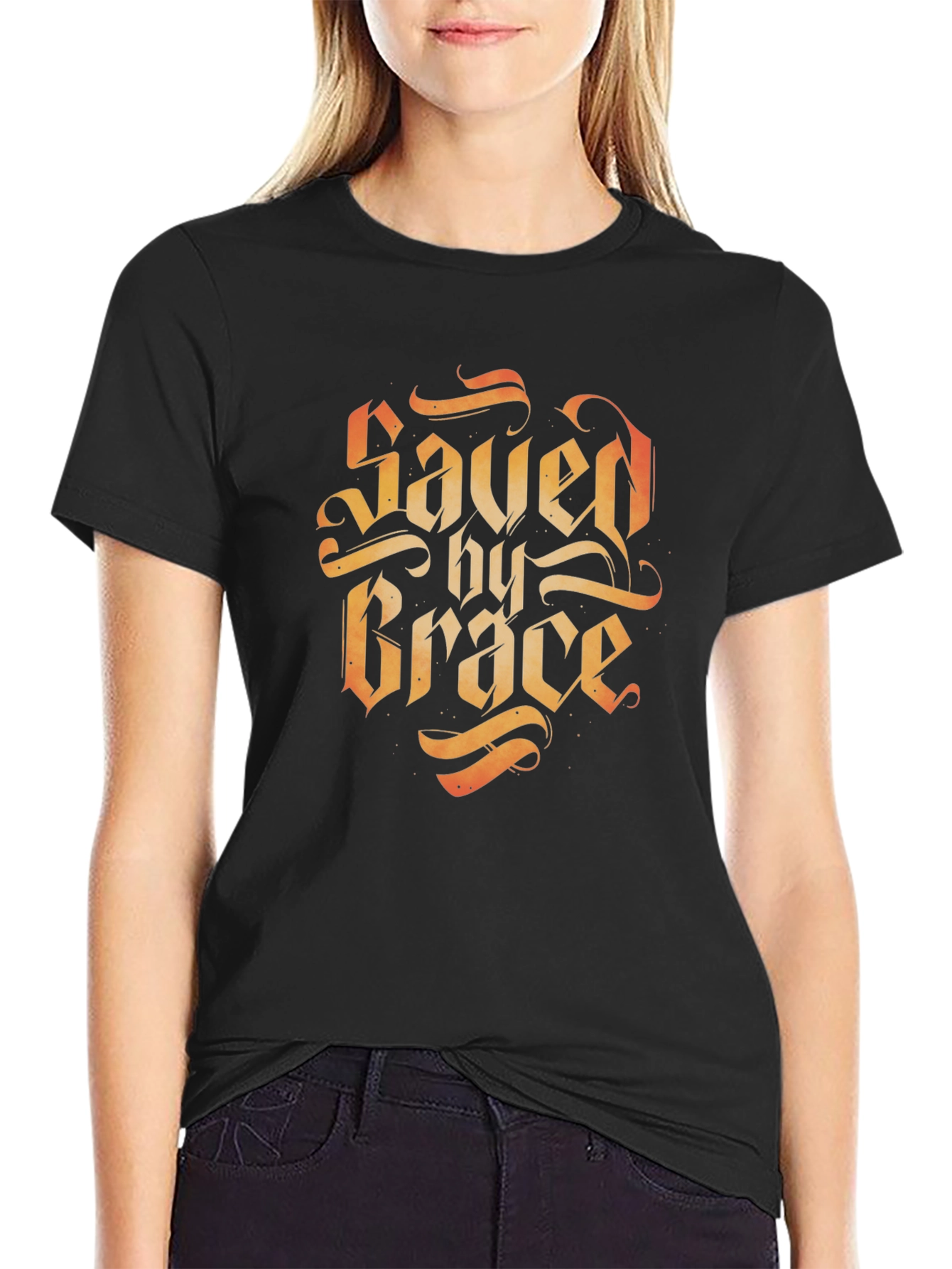 Saved by Grace Graphic Tee - Religious Faith T-Shirt