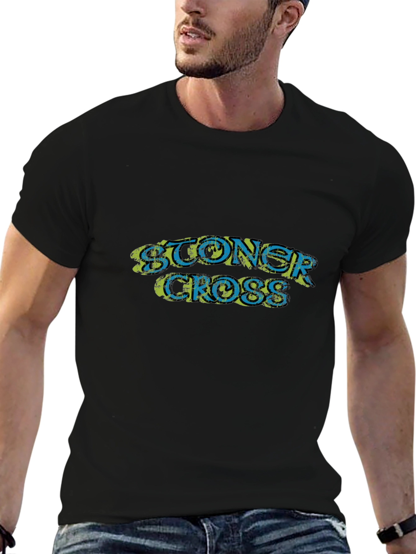 Stoner Cross Graphic Black T-Shirt