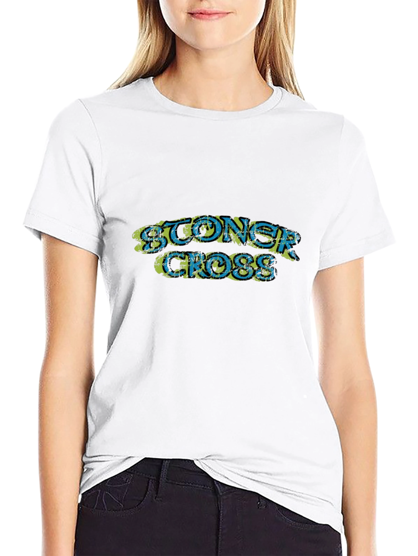 Stoner Cross Graphic Black T-Shirt