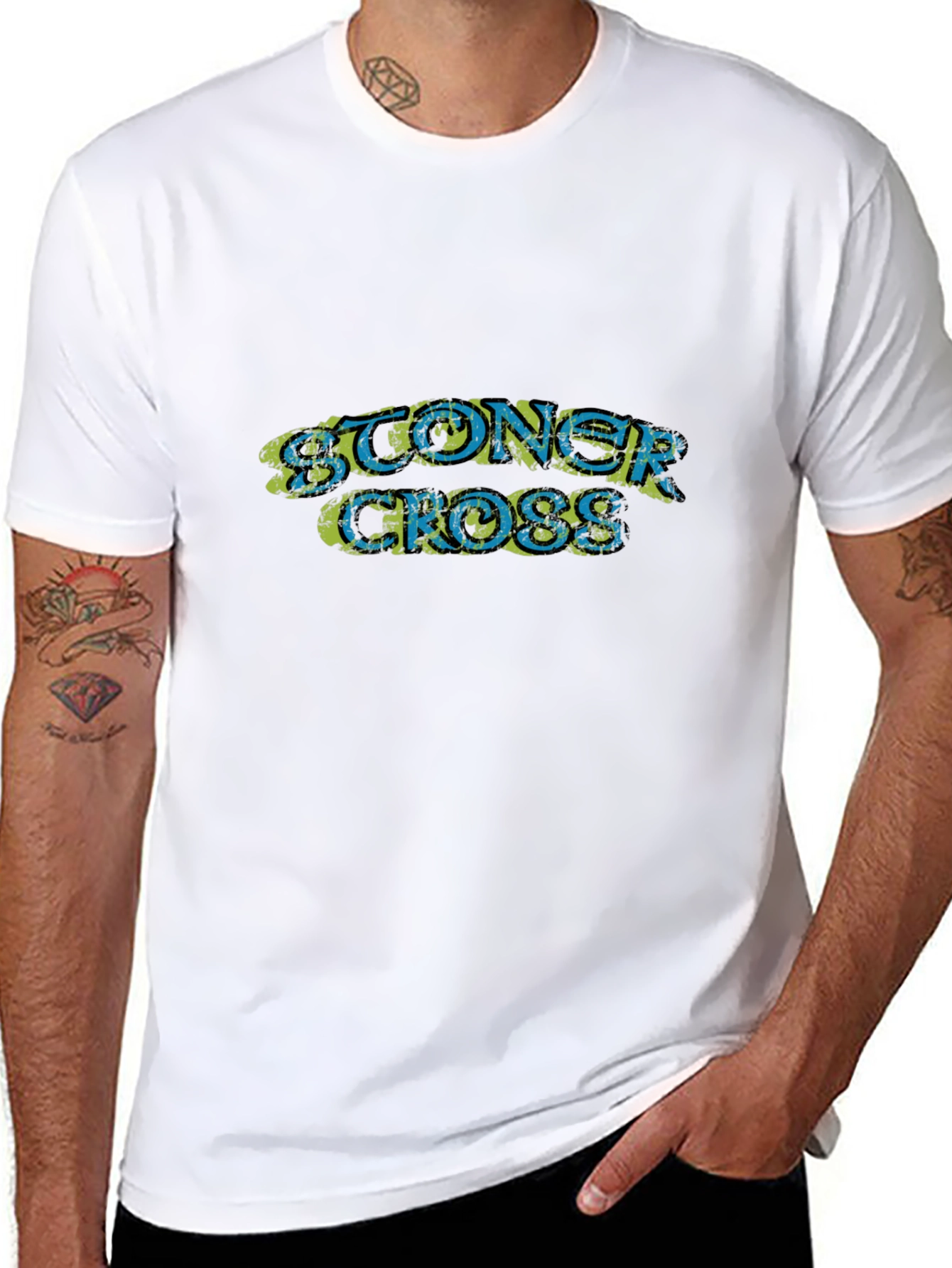 Stoner Cross Graphic Black T-Shirt