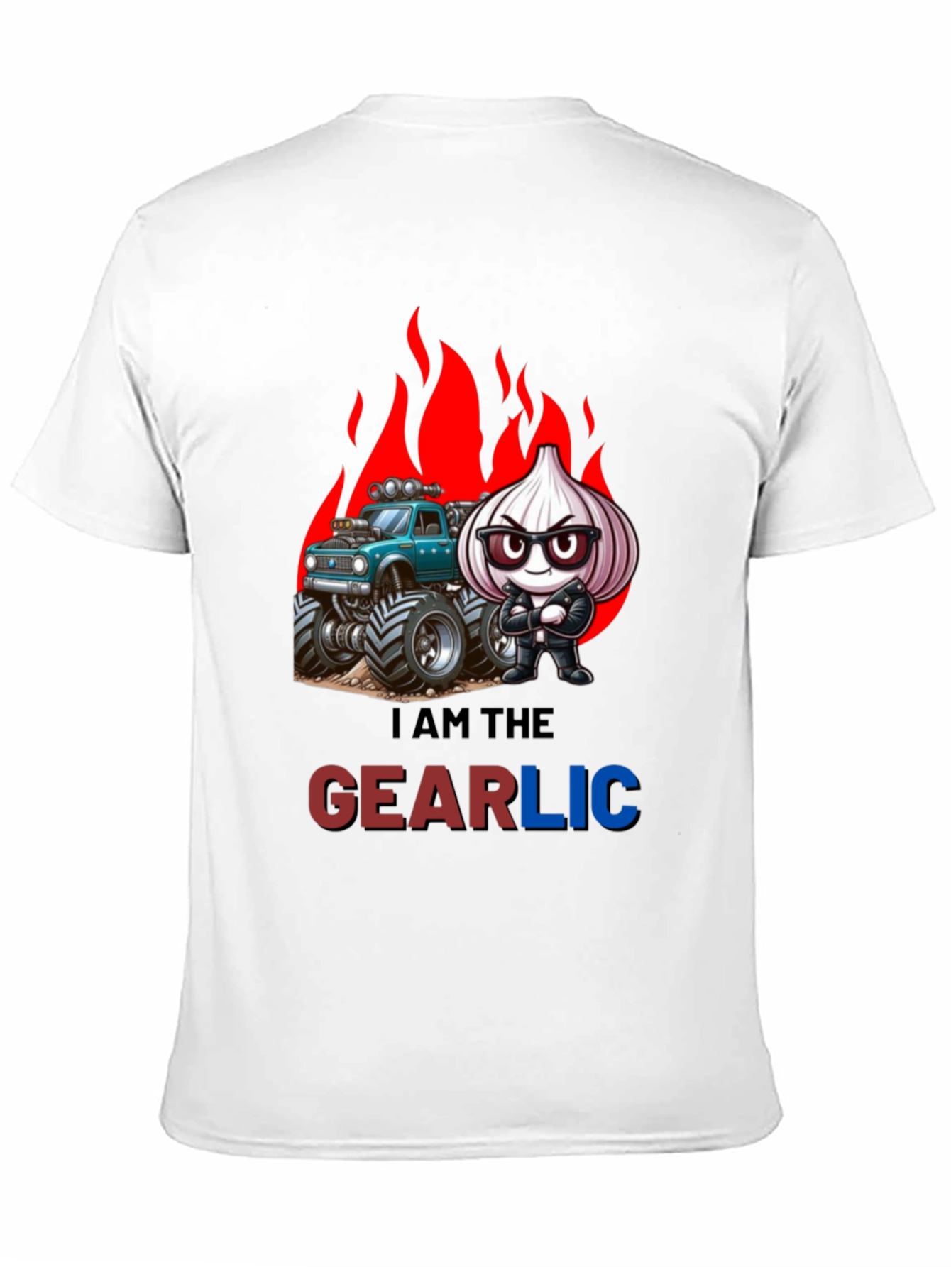 Gearlic T-Shirt: Monster Truck Garlic Pun Tee