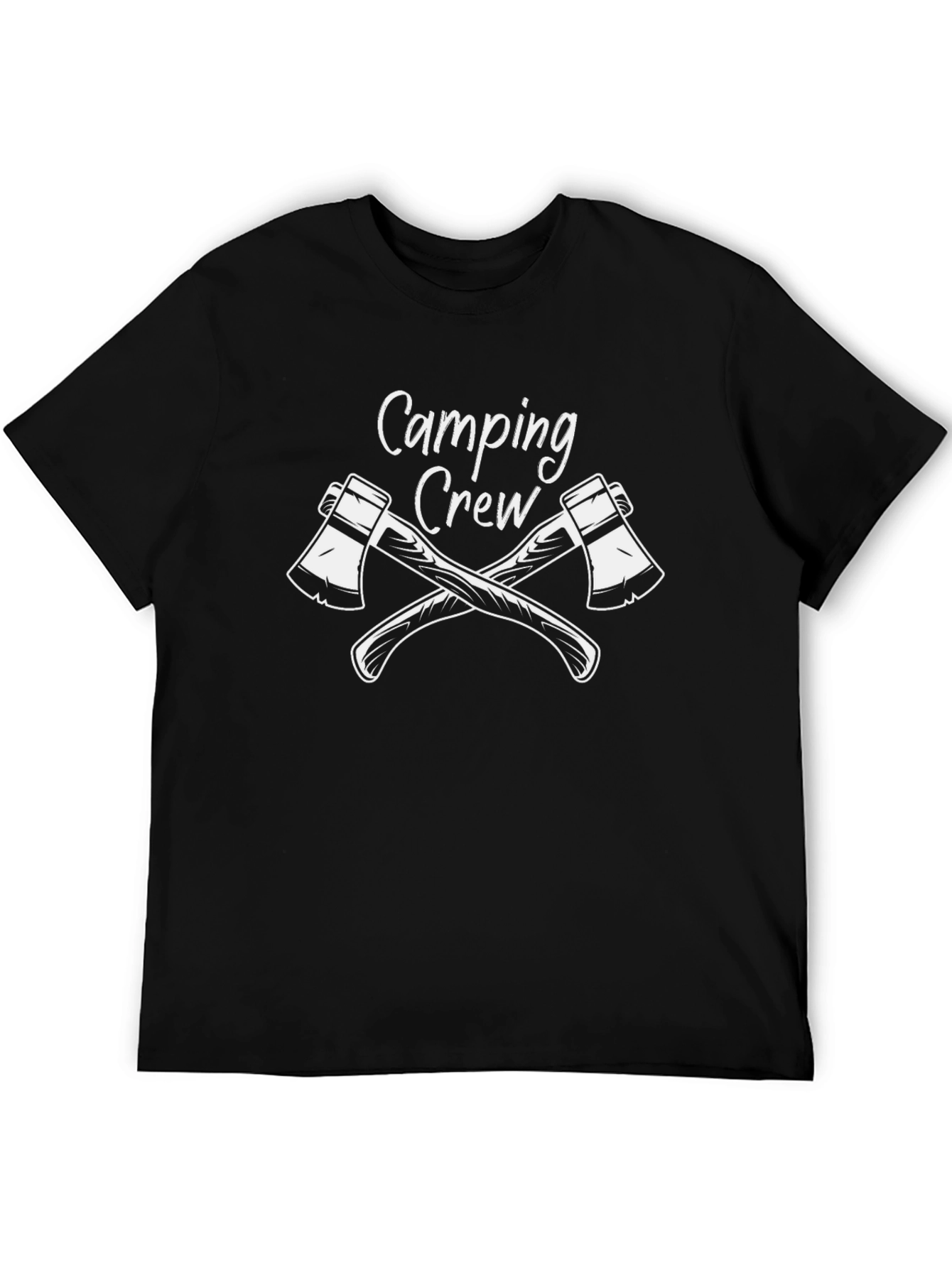 Camping Crew Graphic T-Shirt - Black Outdoorsy Design