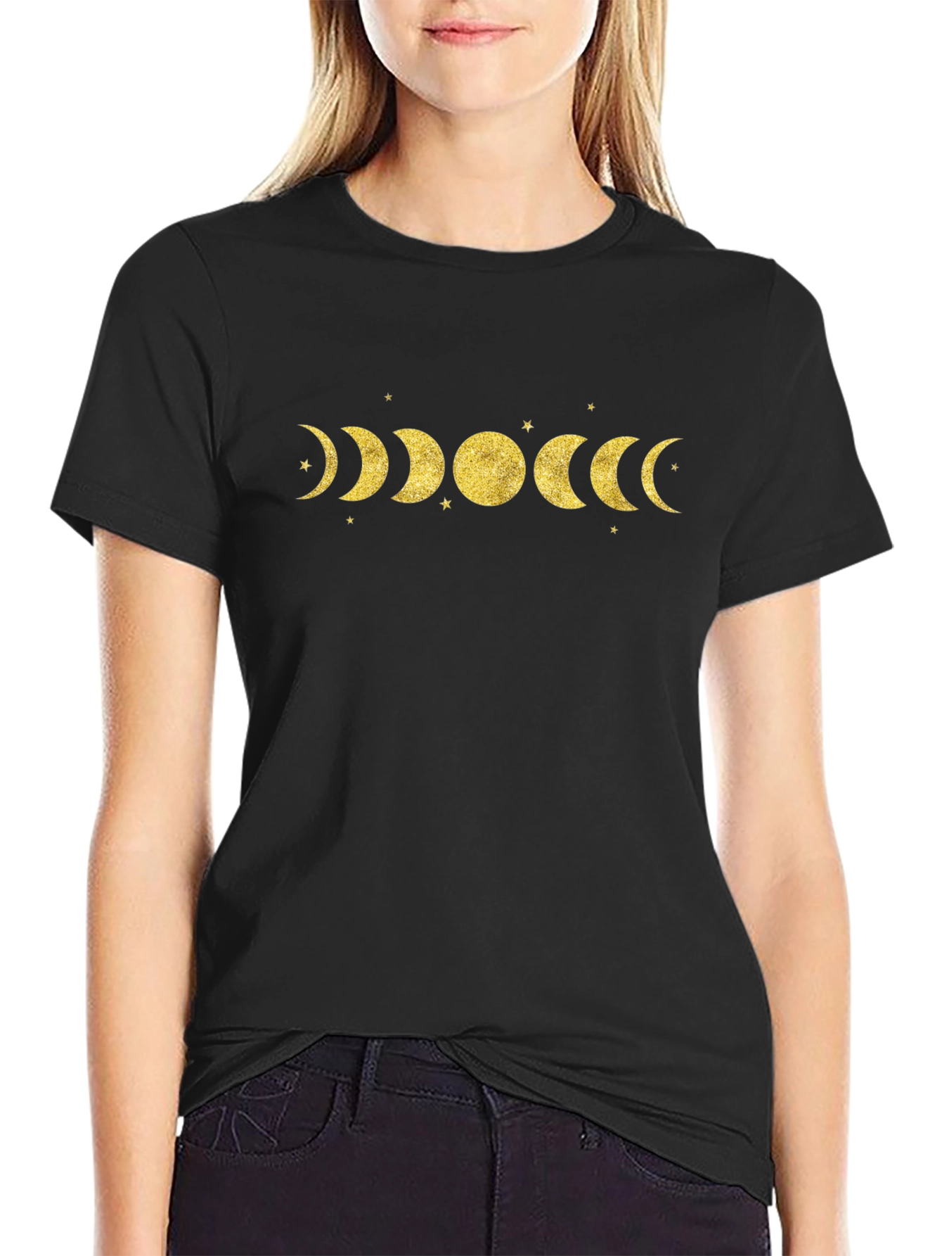 Moon Phases Graphic T-Shirt - Unisex Black Tee
