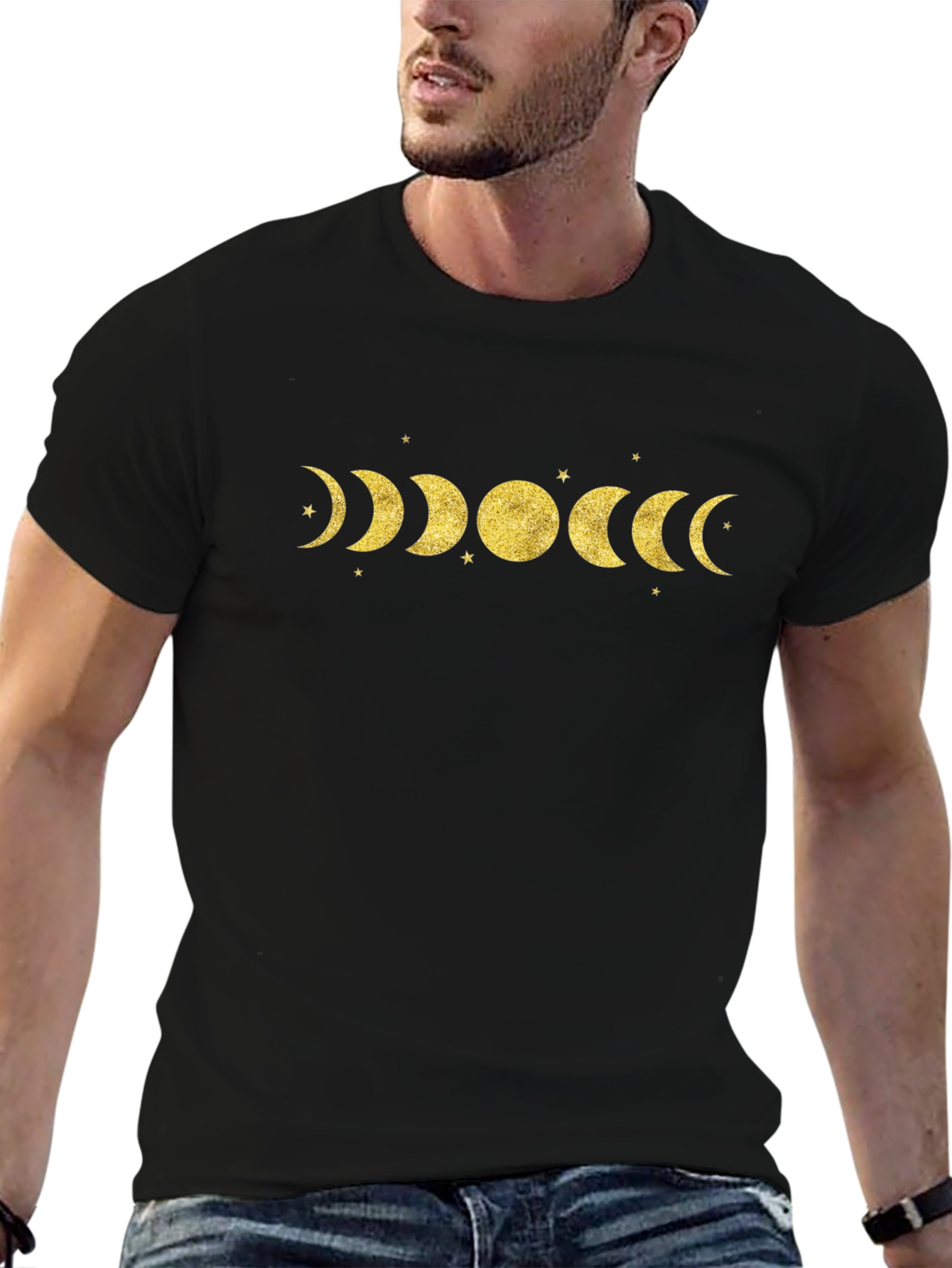 Moon Phases Graphic T-Shirt - Unisex Black Tee