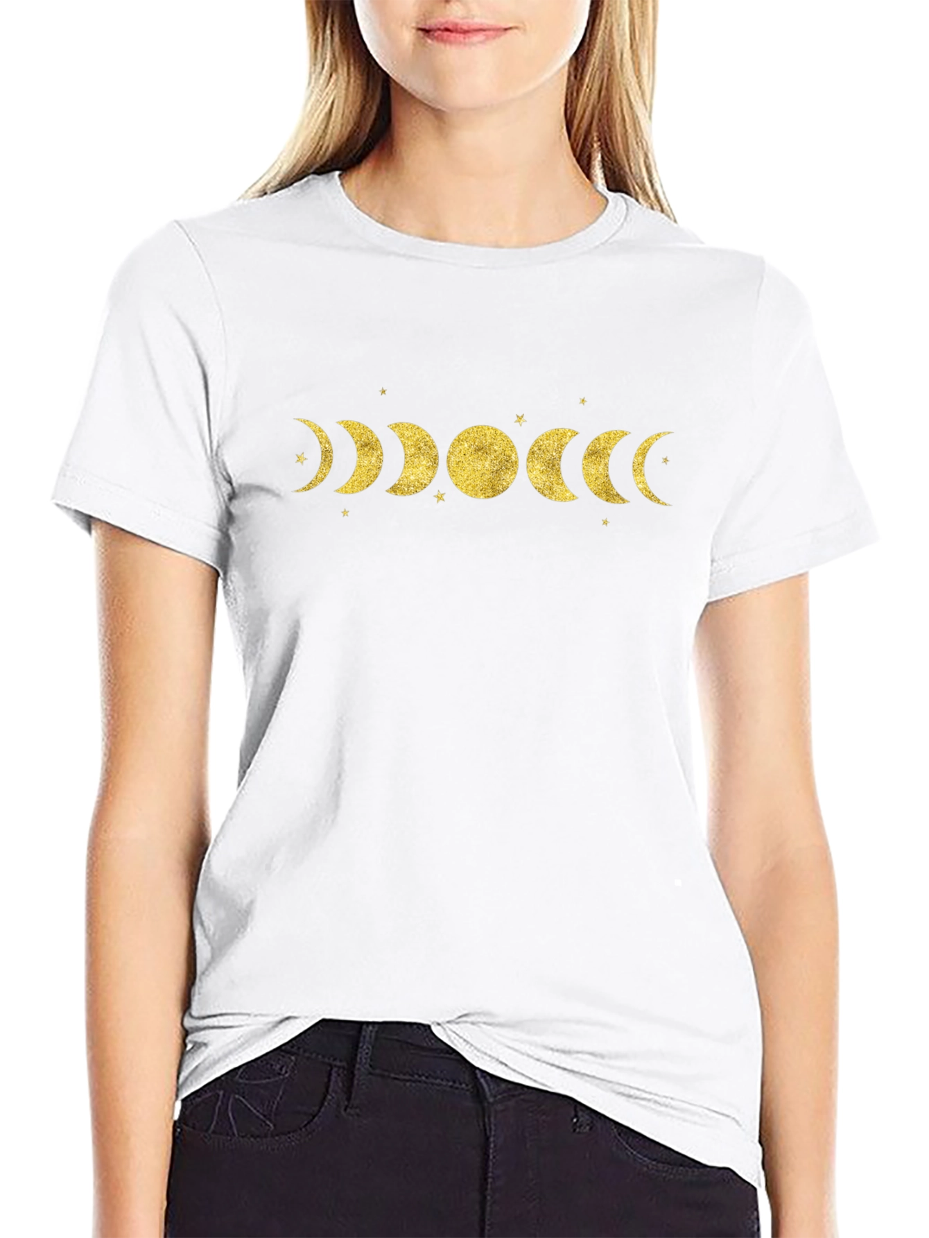Moon Phases Graphic T-Shirt - Unisex Black Tee