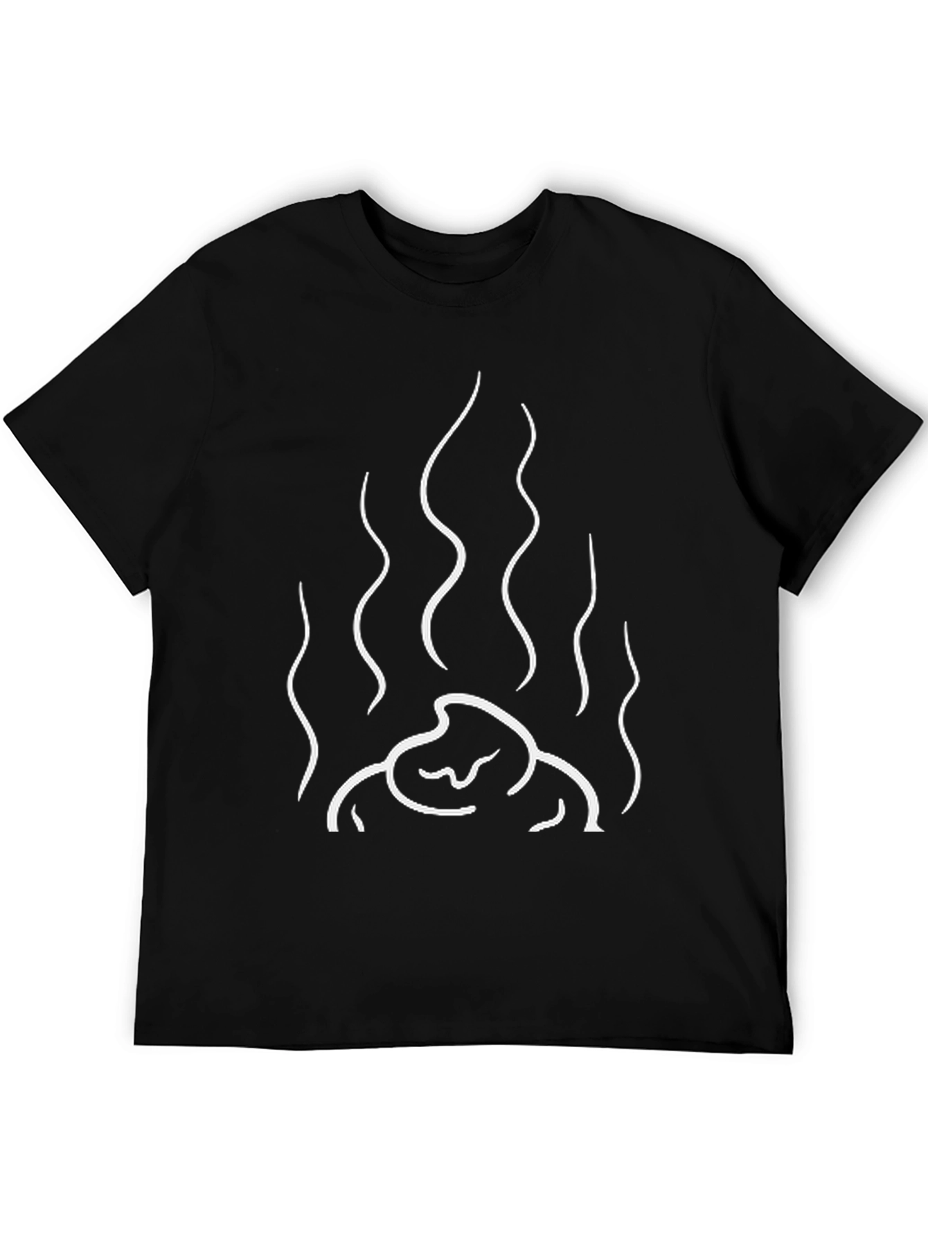 Abstract Fire Graphic Tee - Black Cotton Blend