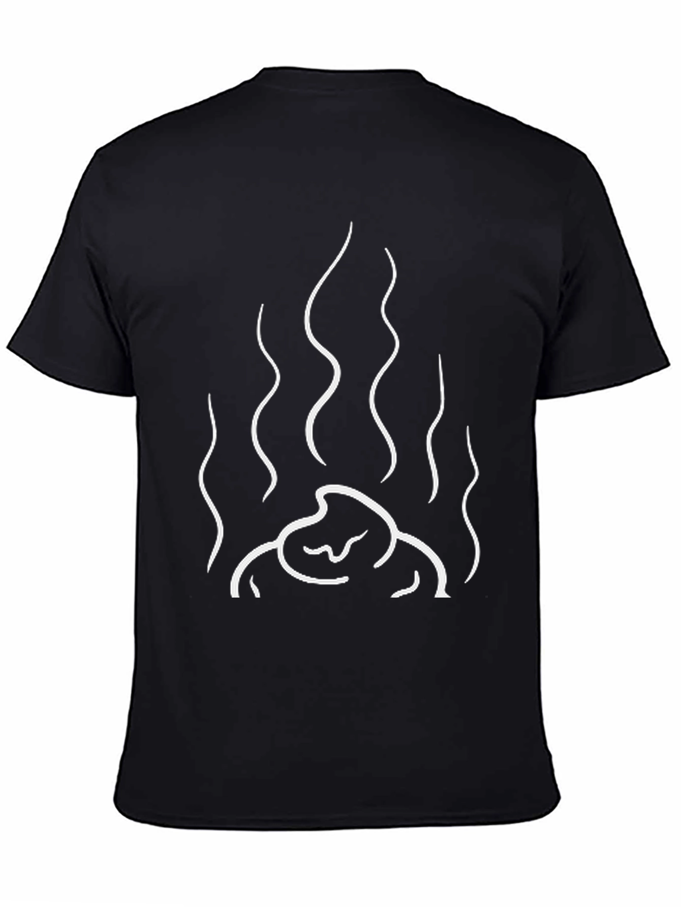 Abstract Fire Graphic Tee - Black Cotton Blend
