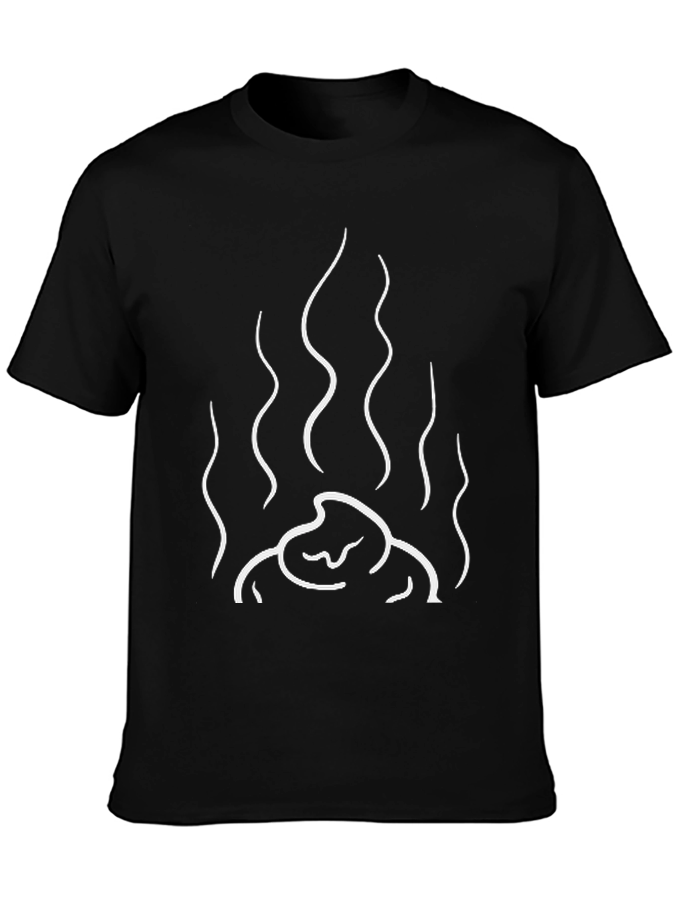 Abstract Fire Graphic Tee - Black Cotton Blend