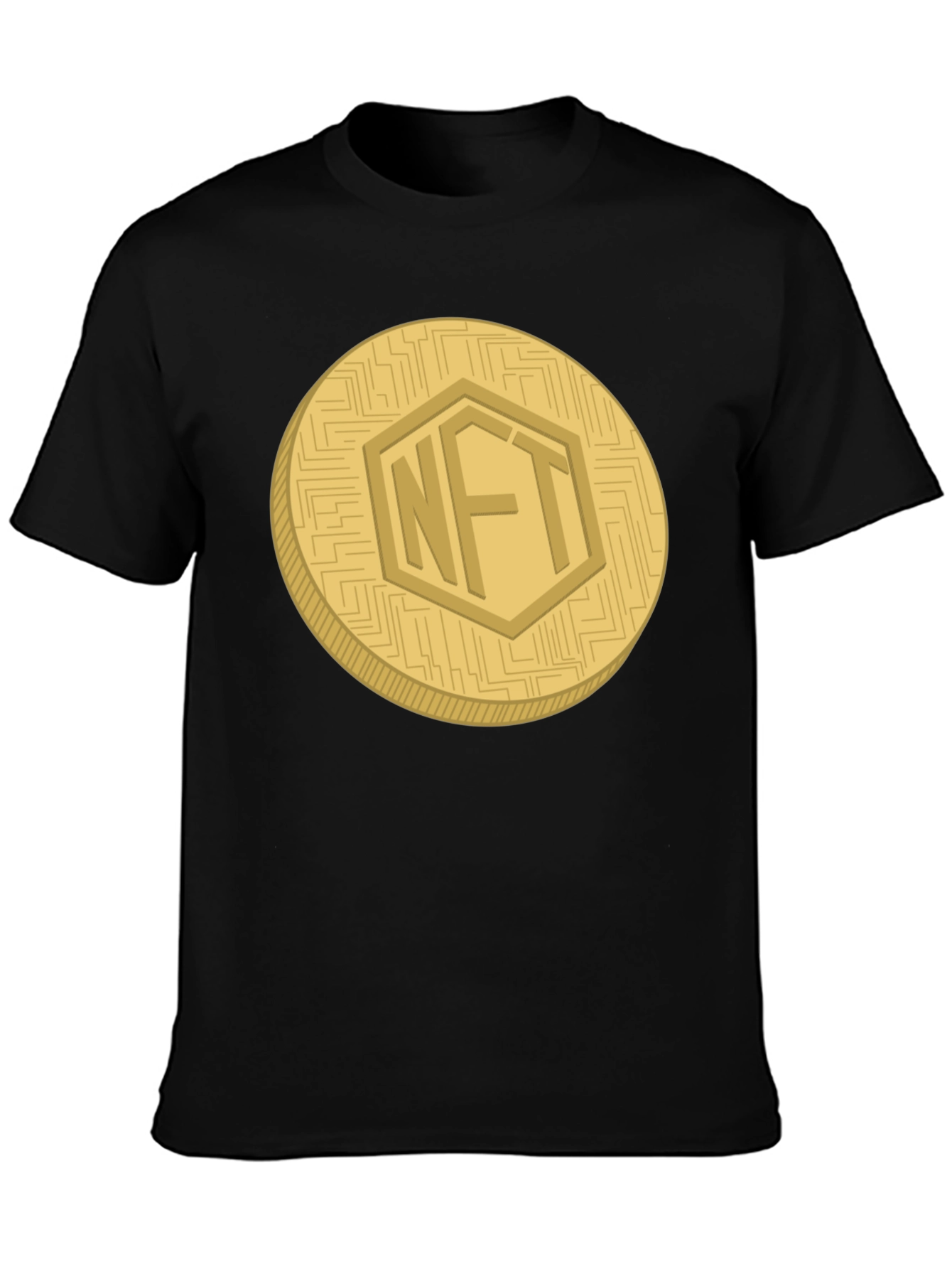 NFT Crypto Coin Graphic Tee - Black Casual T-Shirt