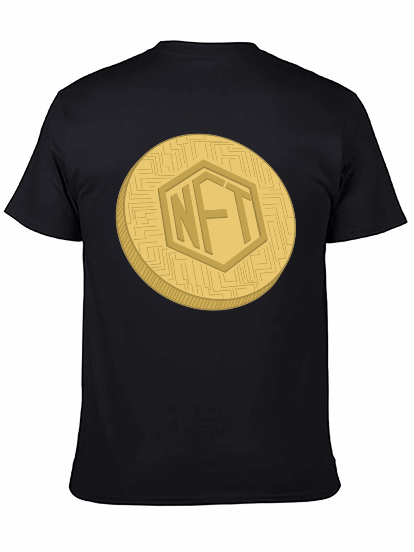 NFT Crypto Coin Graphic Tee - Black Casual T-Shirt