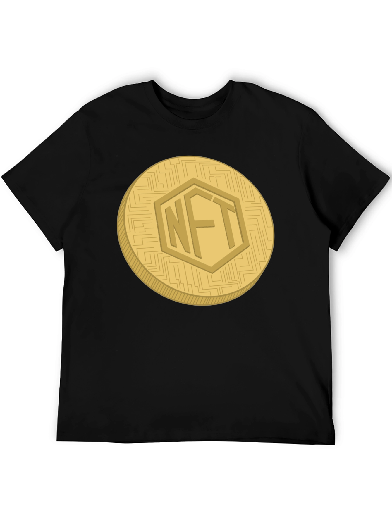 NFT Crypto Coin Graphic Tee - Black Casual T-Shirt