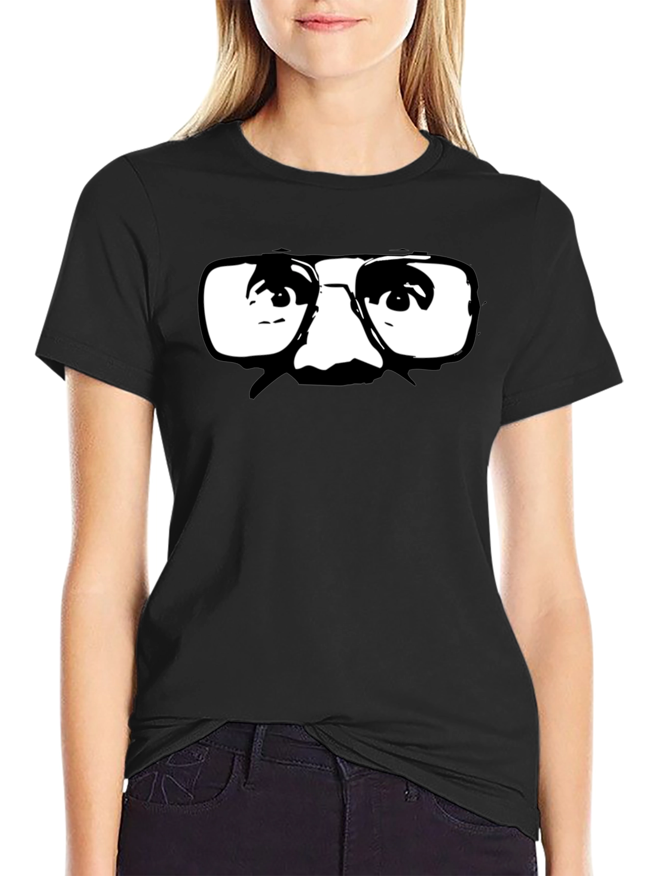 Retro Glasses Graphic Black T-Shirt