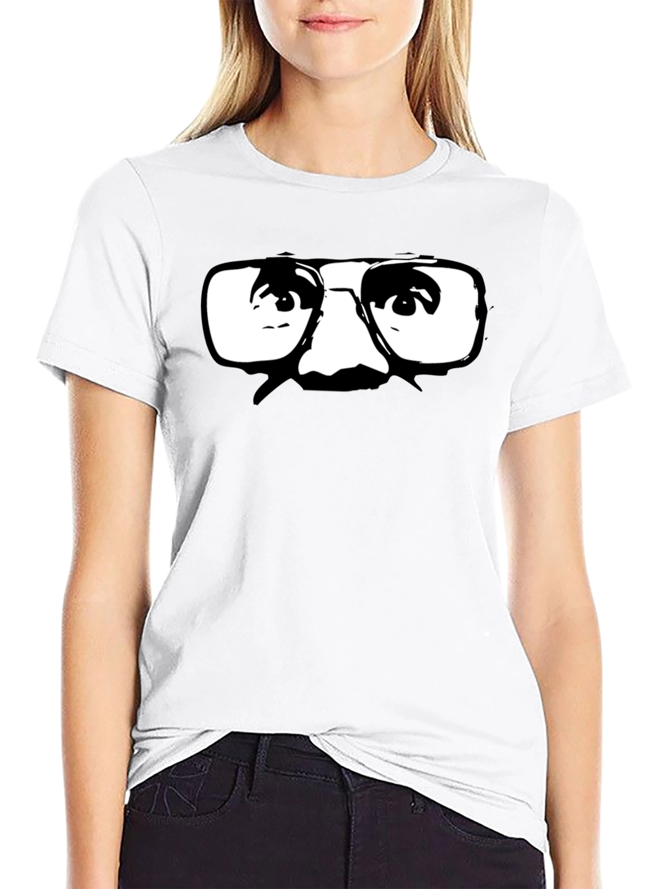 Retro Glasses Graphic Black T-Shirt