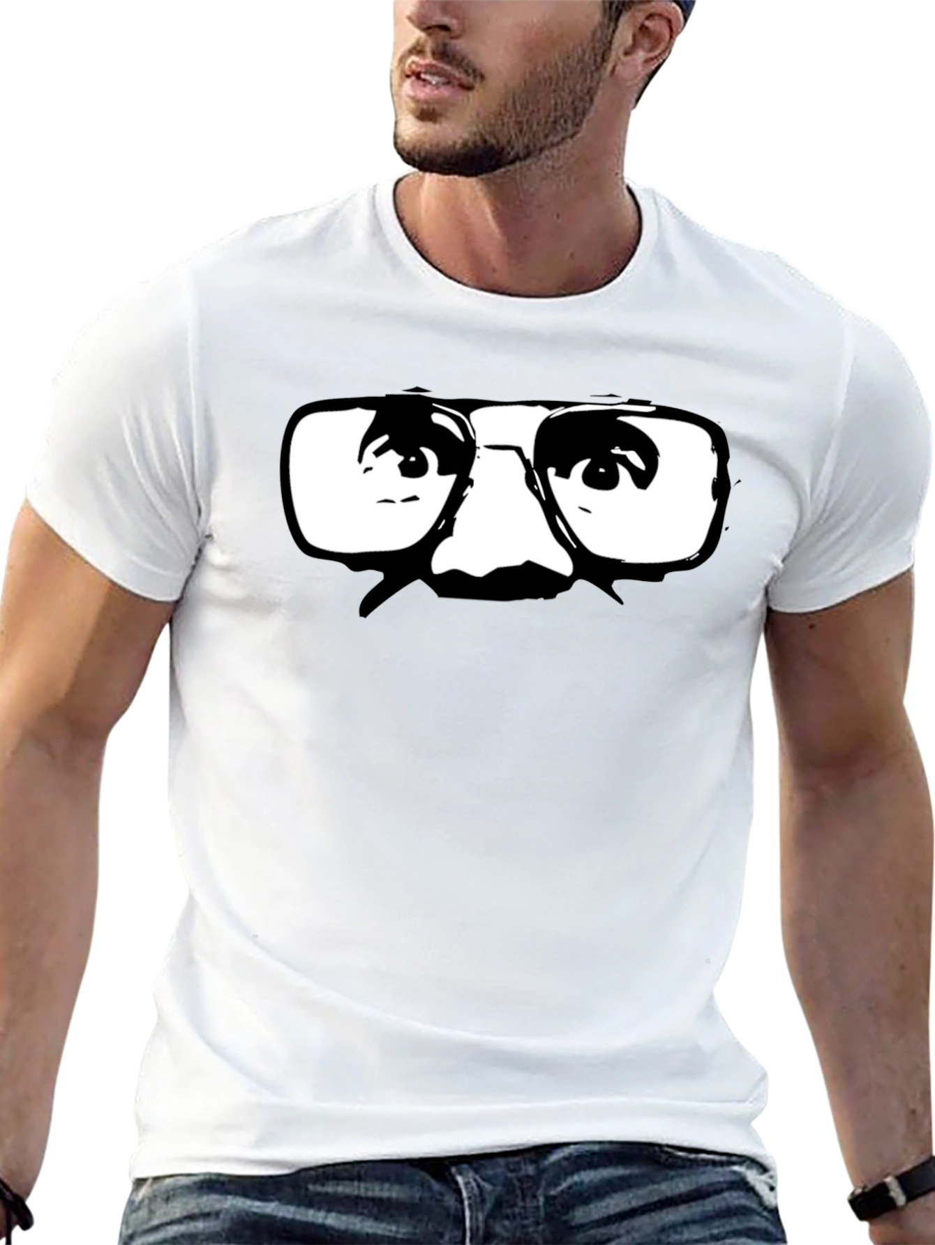 Retro Glasses Graphic Black T-Shirt