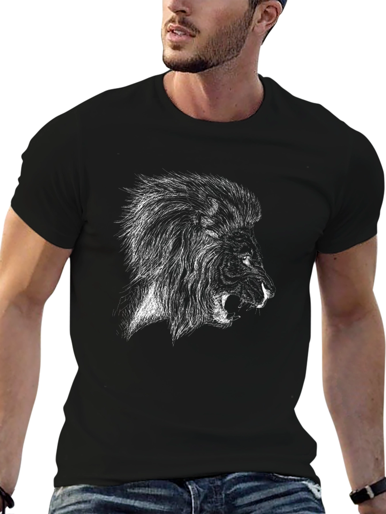 Black Lion Graphic Tee - Menswear