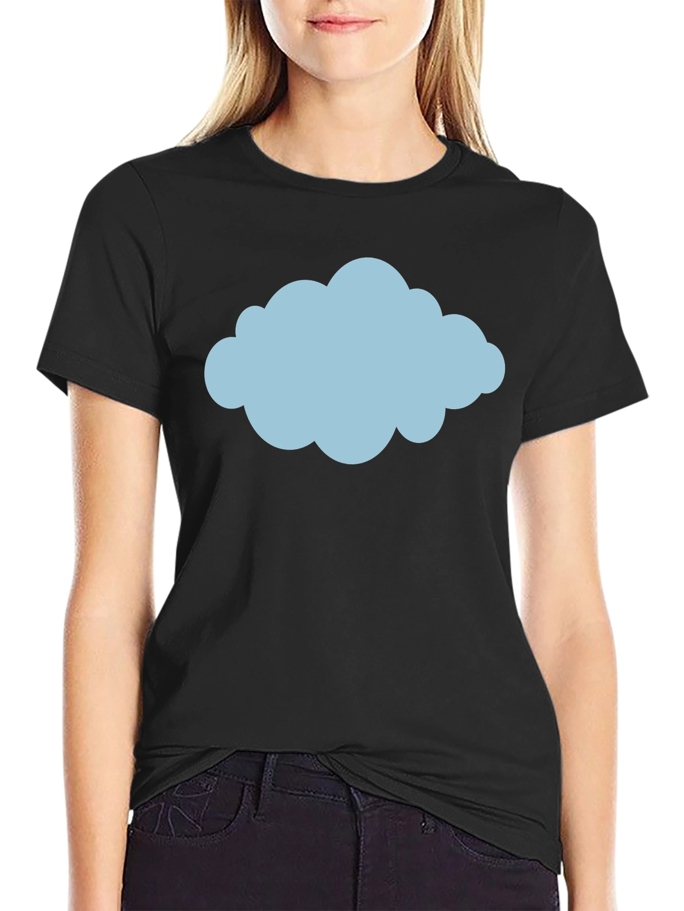 Cloud Graphic Tee - Weather Design Black T-Shirt