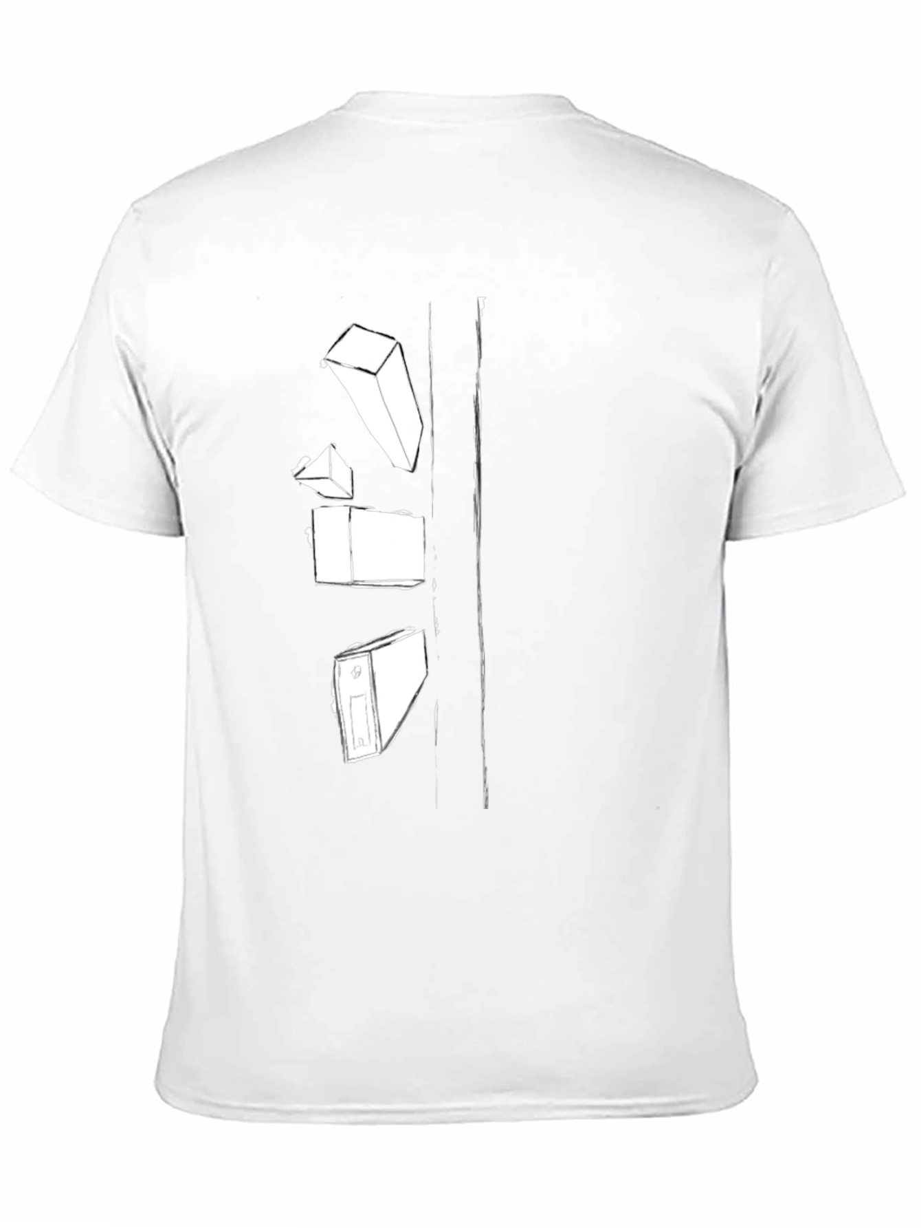 Abstract Block Graphic Black T-Shirt