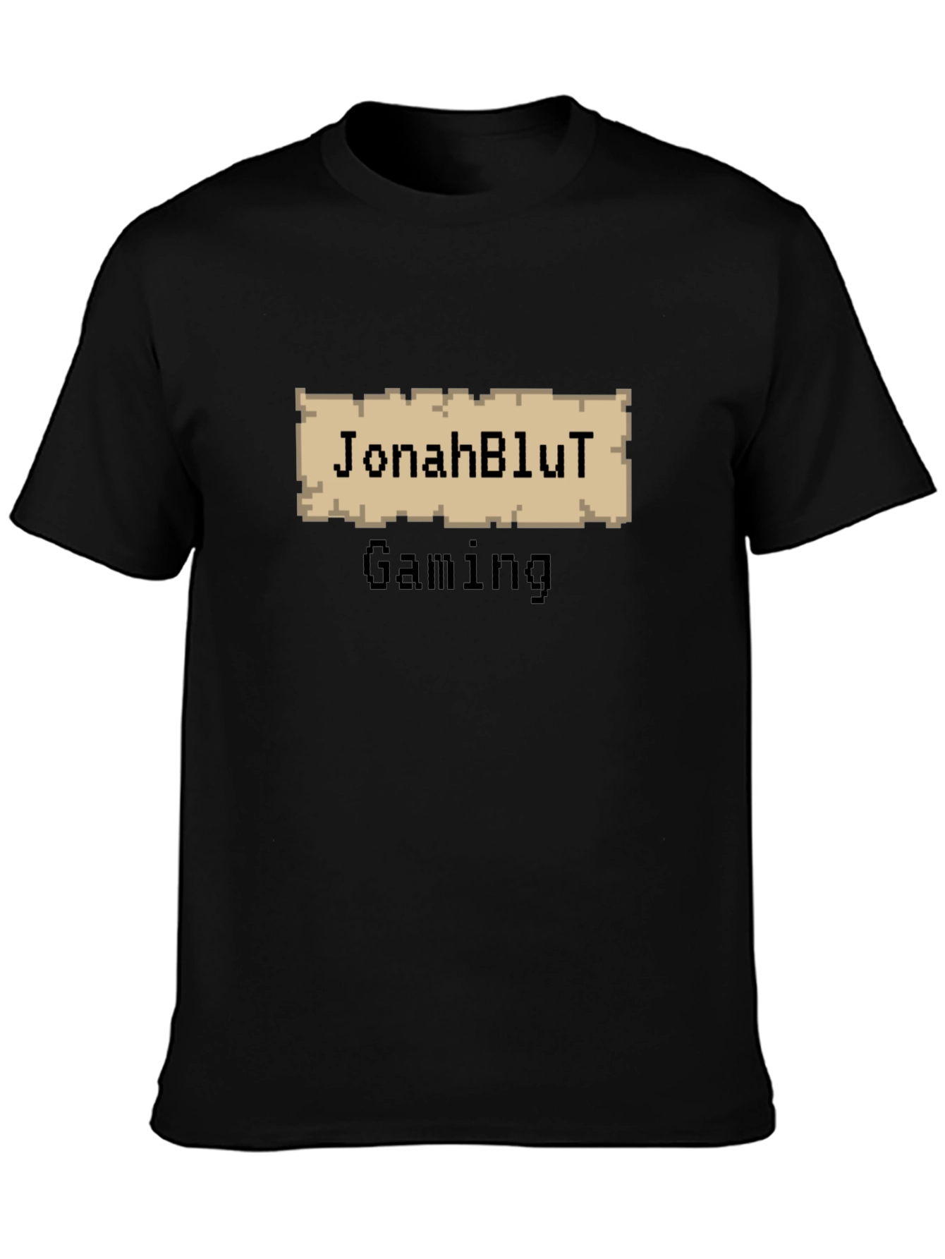 JonahBluT Gaming Black Tee - Pixel Art Design