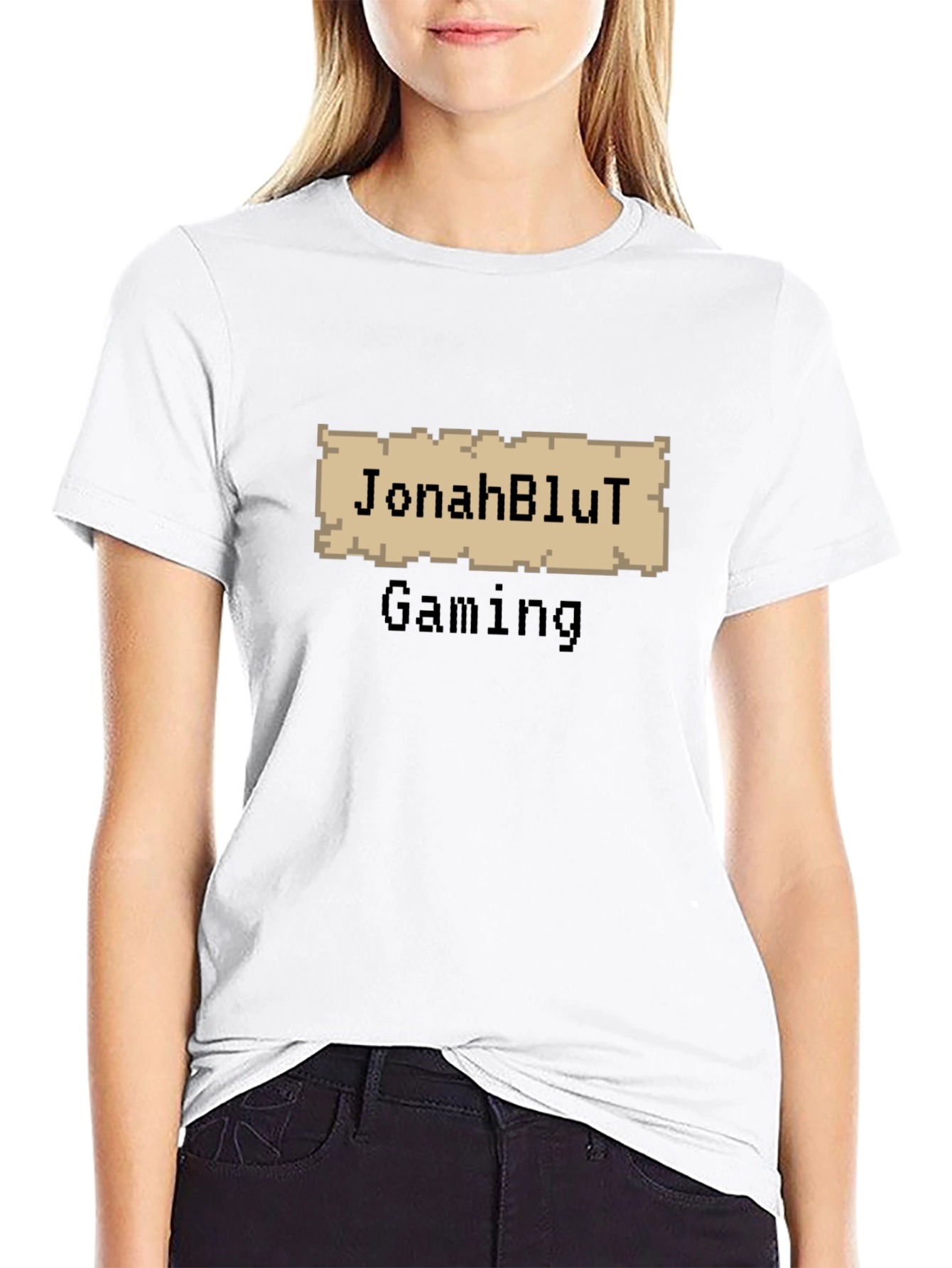 JonahBluT Gaming Black Tee - Pixel Art Design