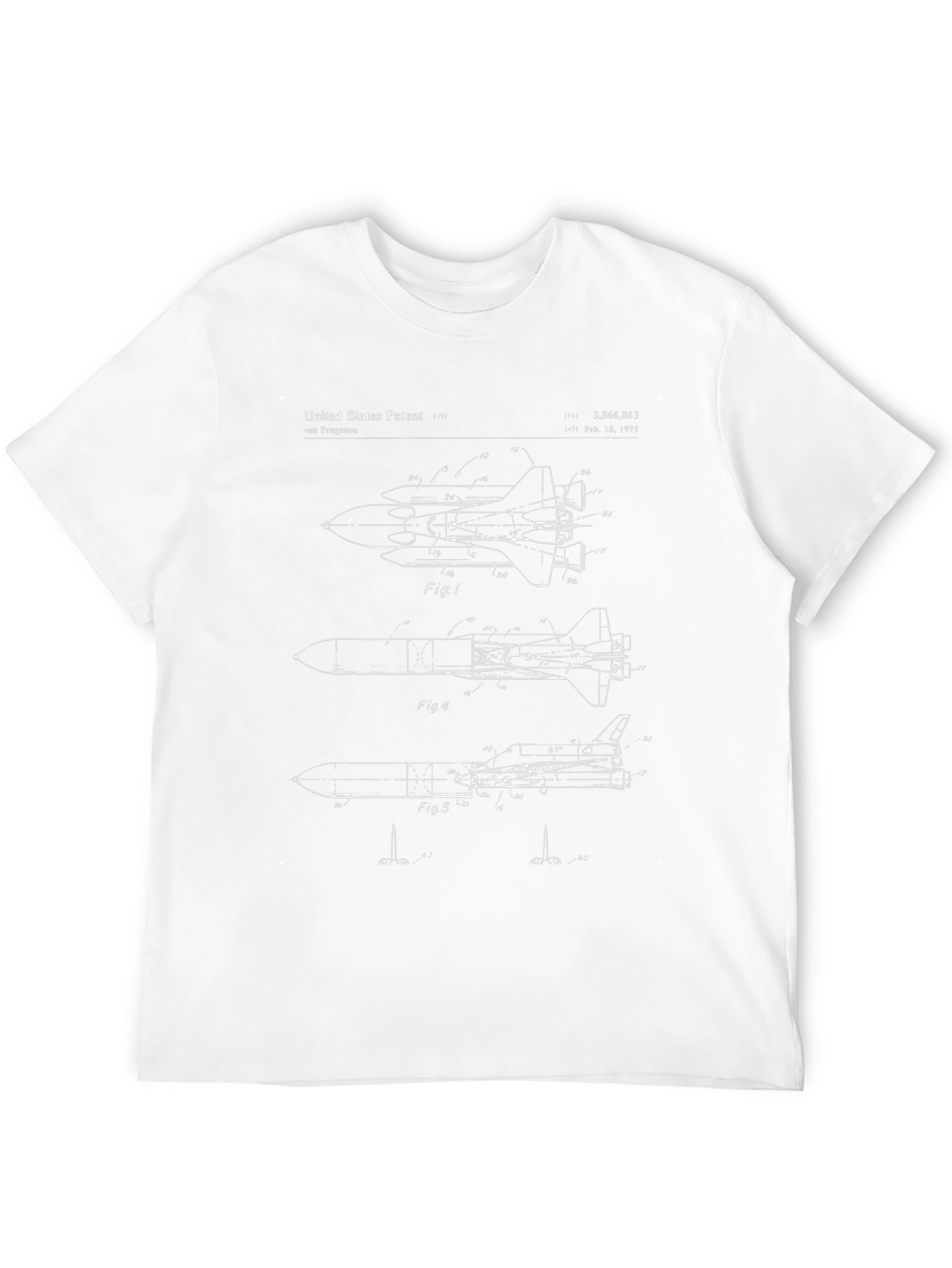 Space Shuttle Patent Blueprint T-Shirt