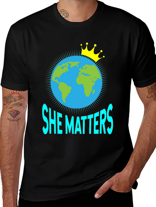 She Matters Earth Graphic T-Shirt