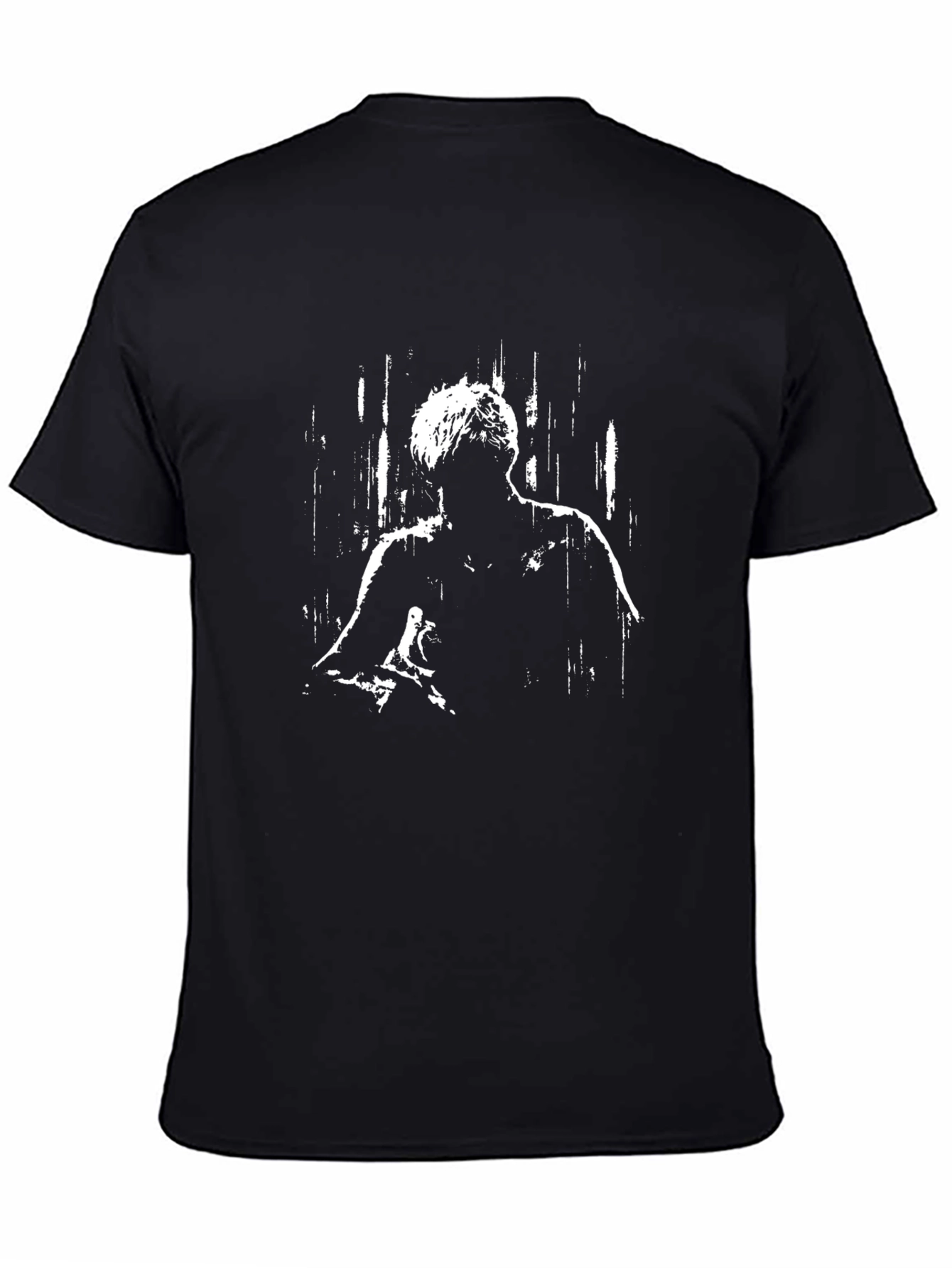 Abstract Silhouette Graphic T-Shirt - Modern Crew Neck Tee